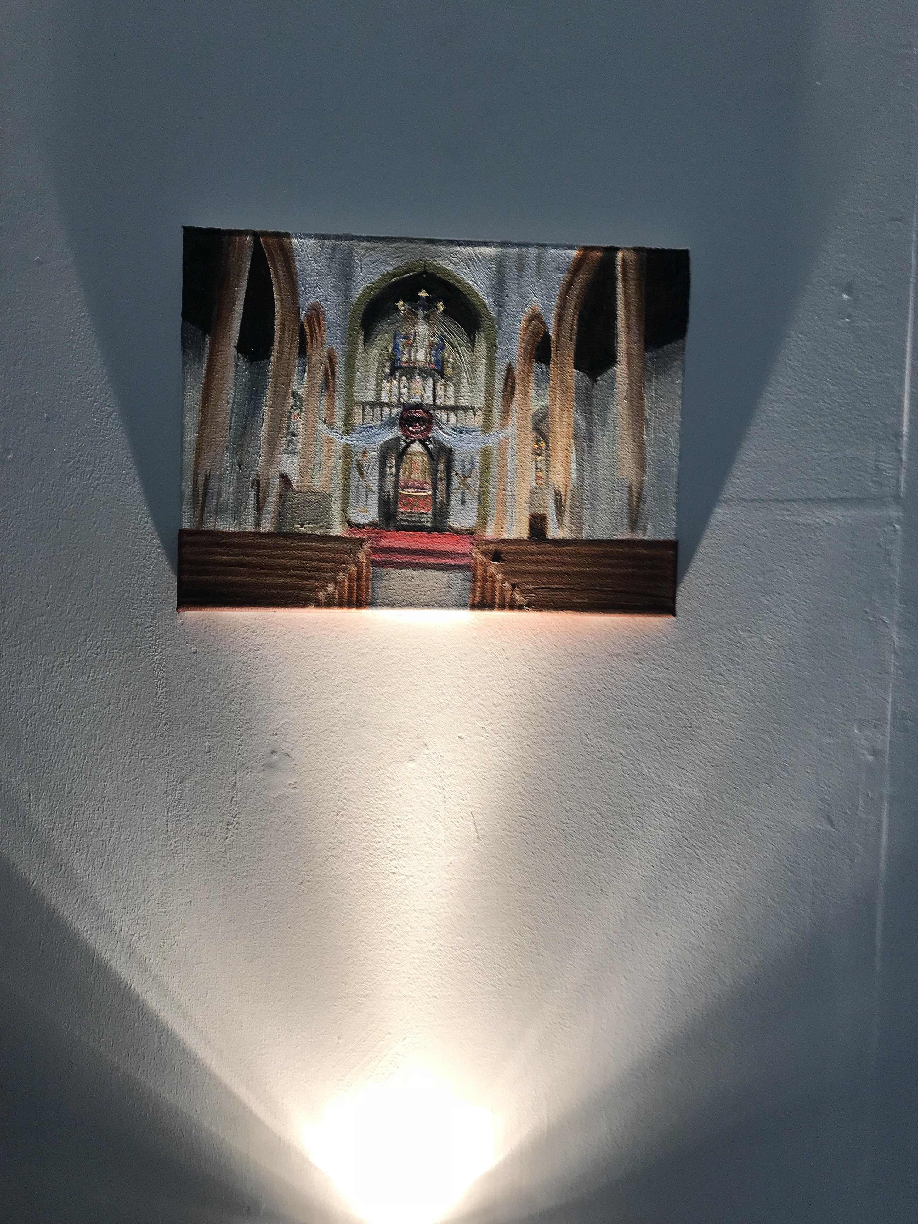 Can you hear me? The disembodied mouth attached to a megaphone symbolizes the irony of the mouth portraying it to project loud sounds, but instead there is silence instead of expected audio. The screaming mouth theme in this artwork portrays the subject of hidden frustrations; although you want to scream out the struggles you’re suffering, it is difficult to be vocal about it to anyone and ask for help. A4, Acrylic Paint, Canvas