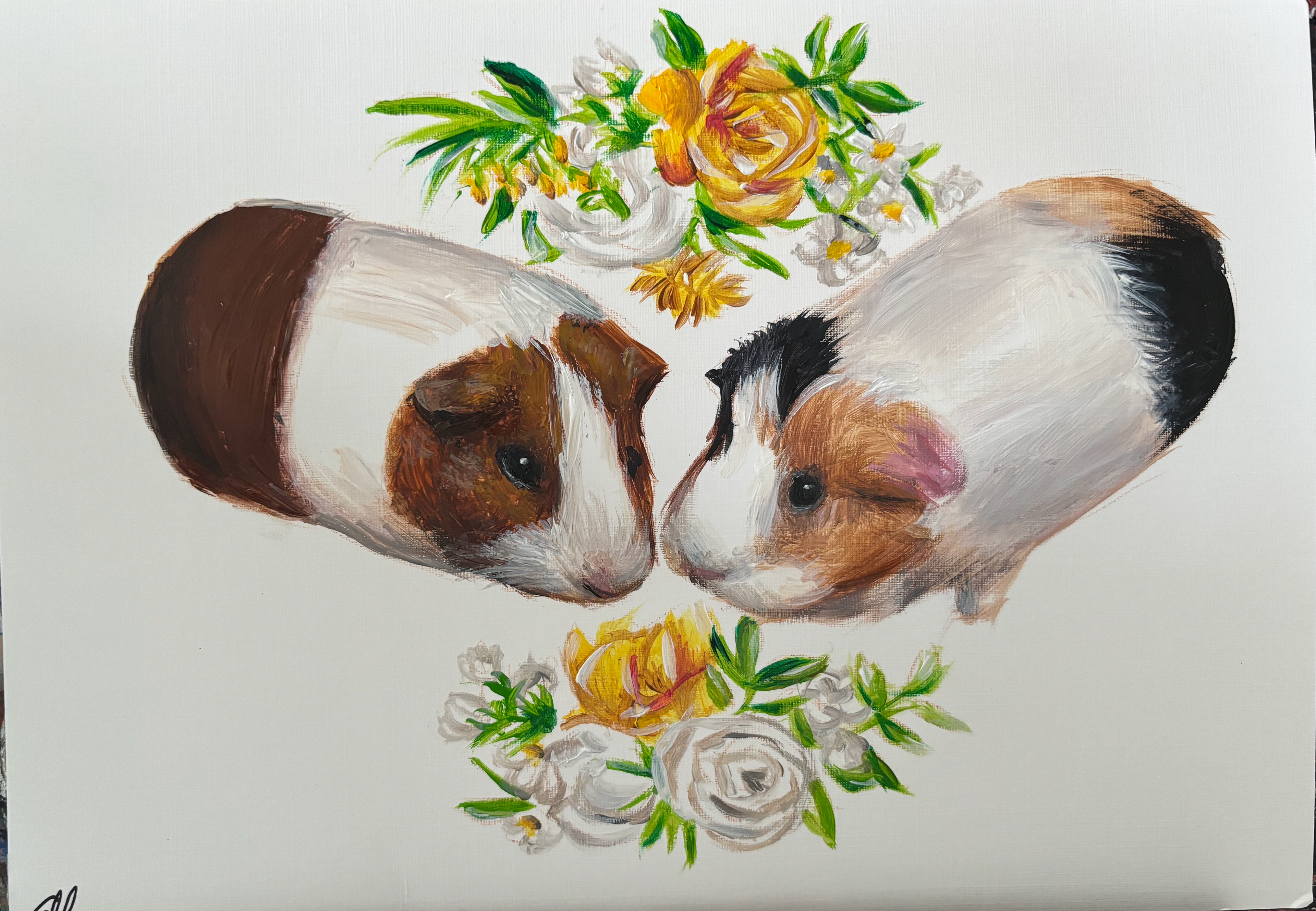 Guinea Pigs, A4, Acrylic, Paper