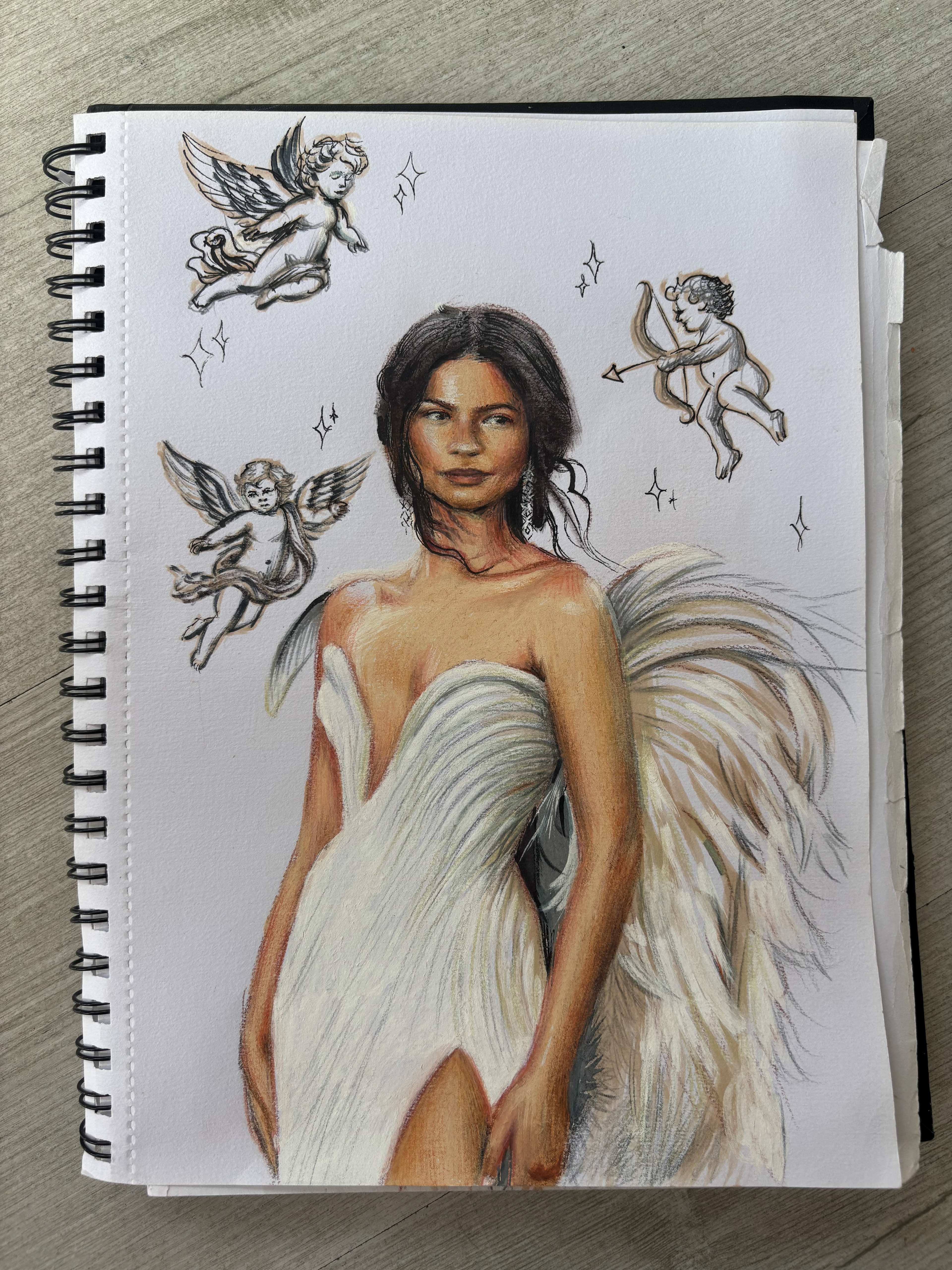Zendaya, A4, Pencil and Marker Pen, Paper