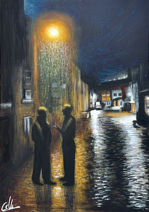 Conversation, A4, Acrylic, Canvas Paper