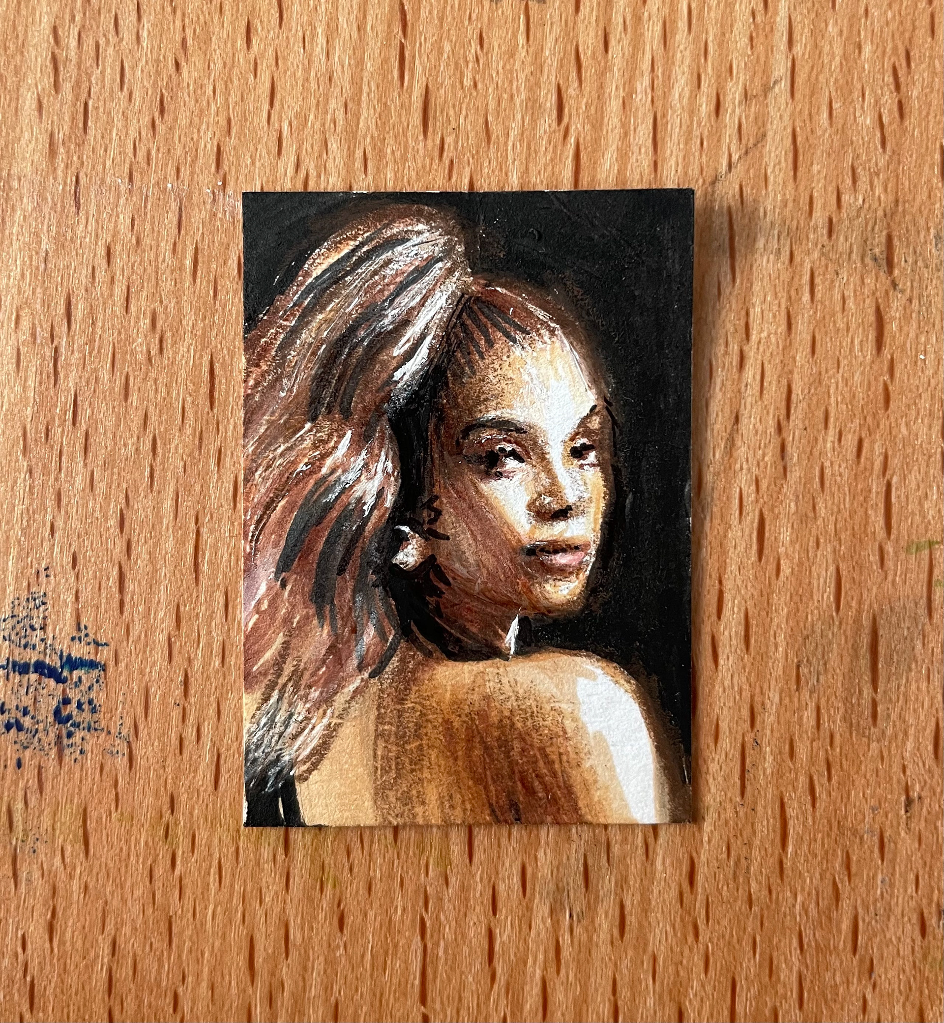 Knowles Carter, 1 inch paper, Colour Pencil and Marker Pen