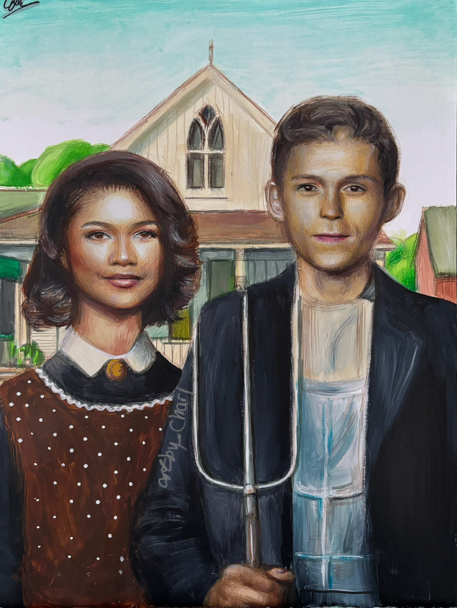 The American Tomdaya, A3, Acrylic, Canvas Paper