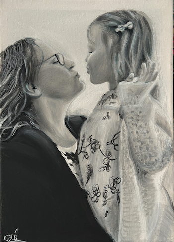 Kisses, A2, Acrylic, Canvas