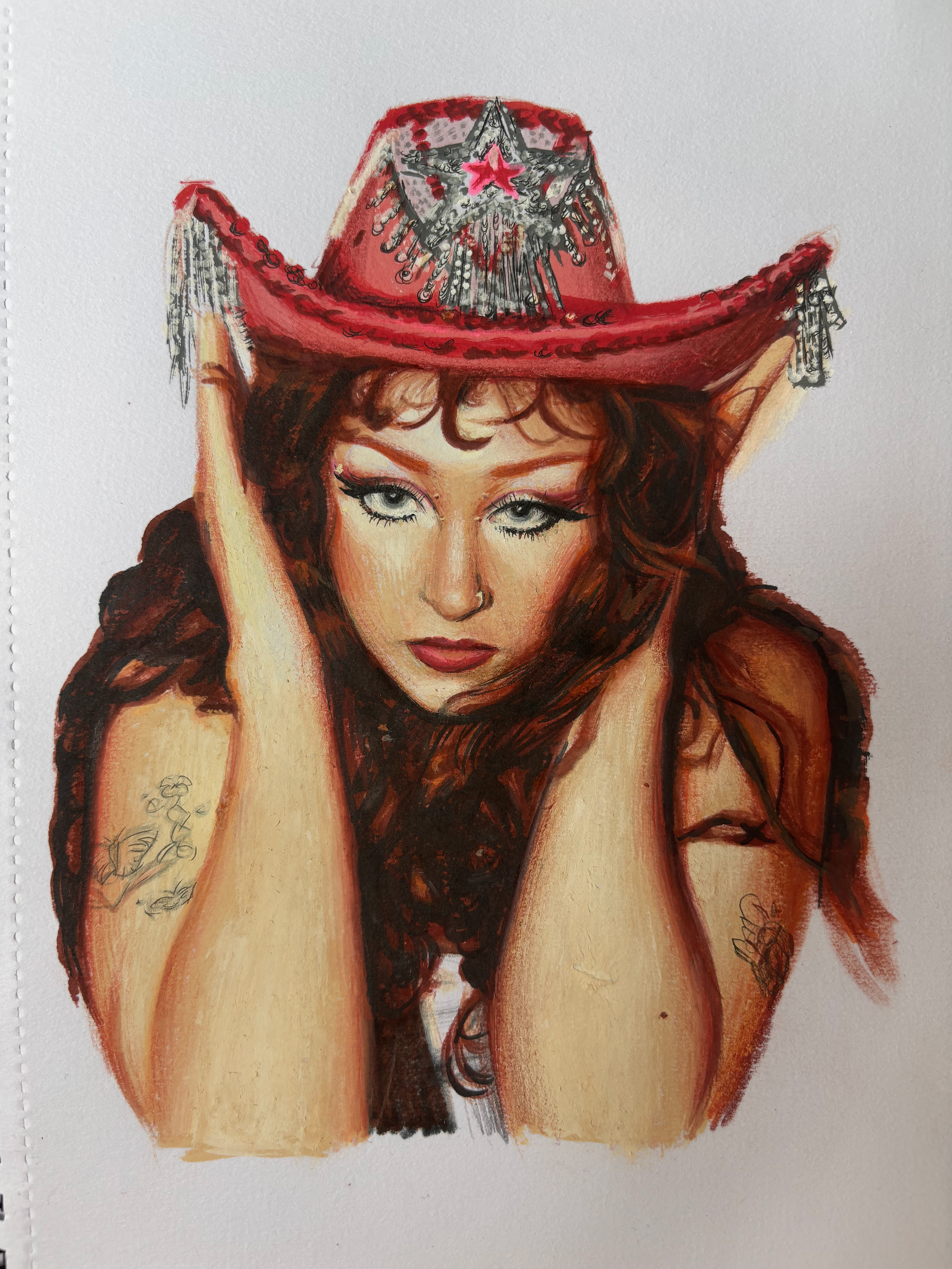Chappell Roan, A4, Pencil and Marker Pen, Paper