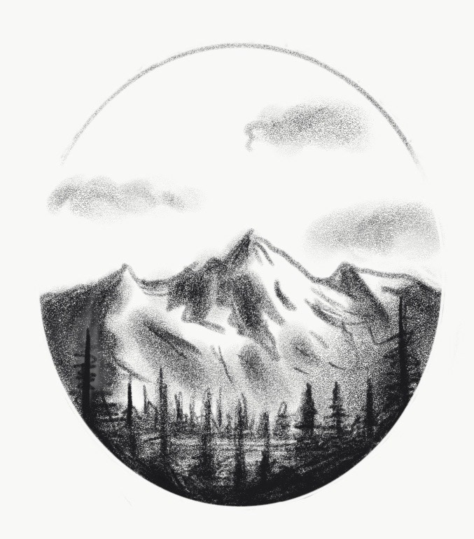 Mountains, Pencil Tool, Adobe Sketch