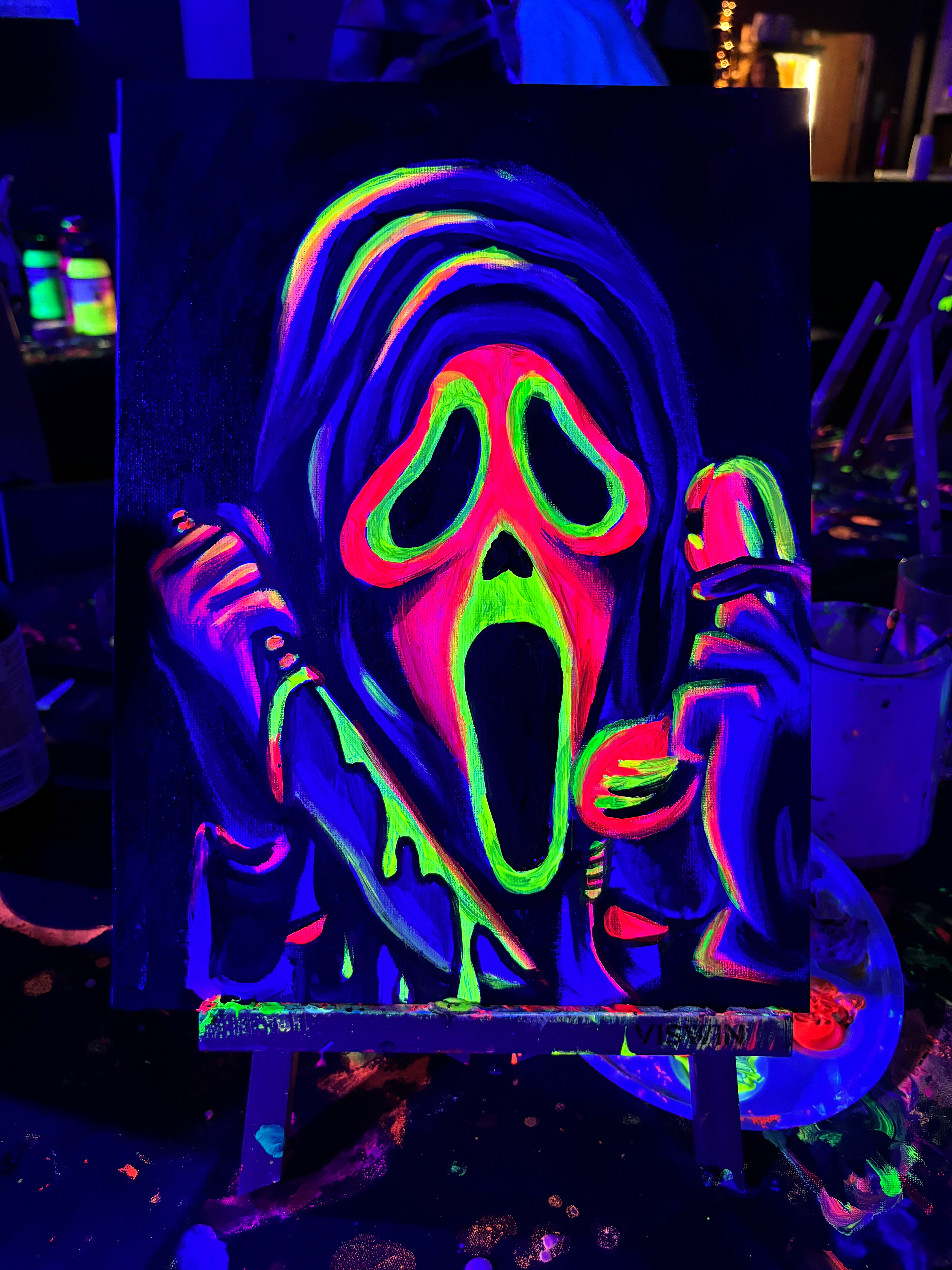 Neon Scream, A4, Acrylic UV, Canvas