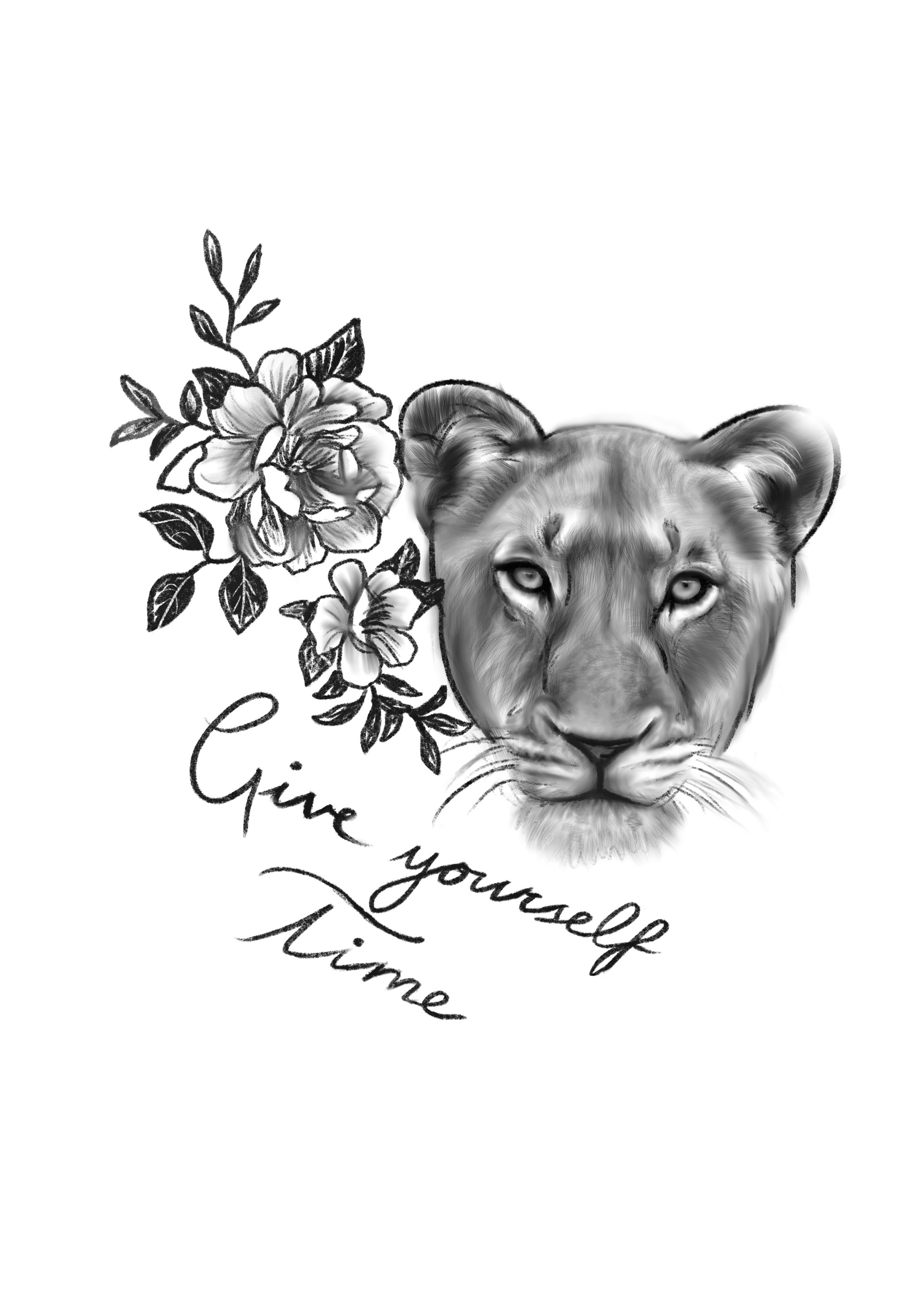 Give Yourself Time, Pencil Brush, Procreate