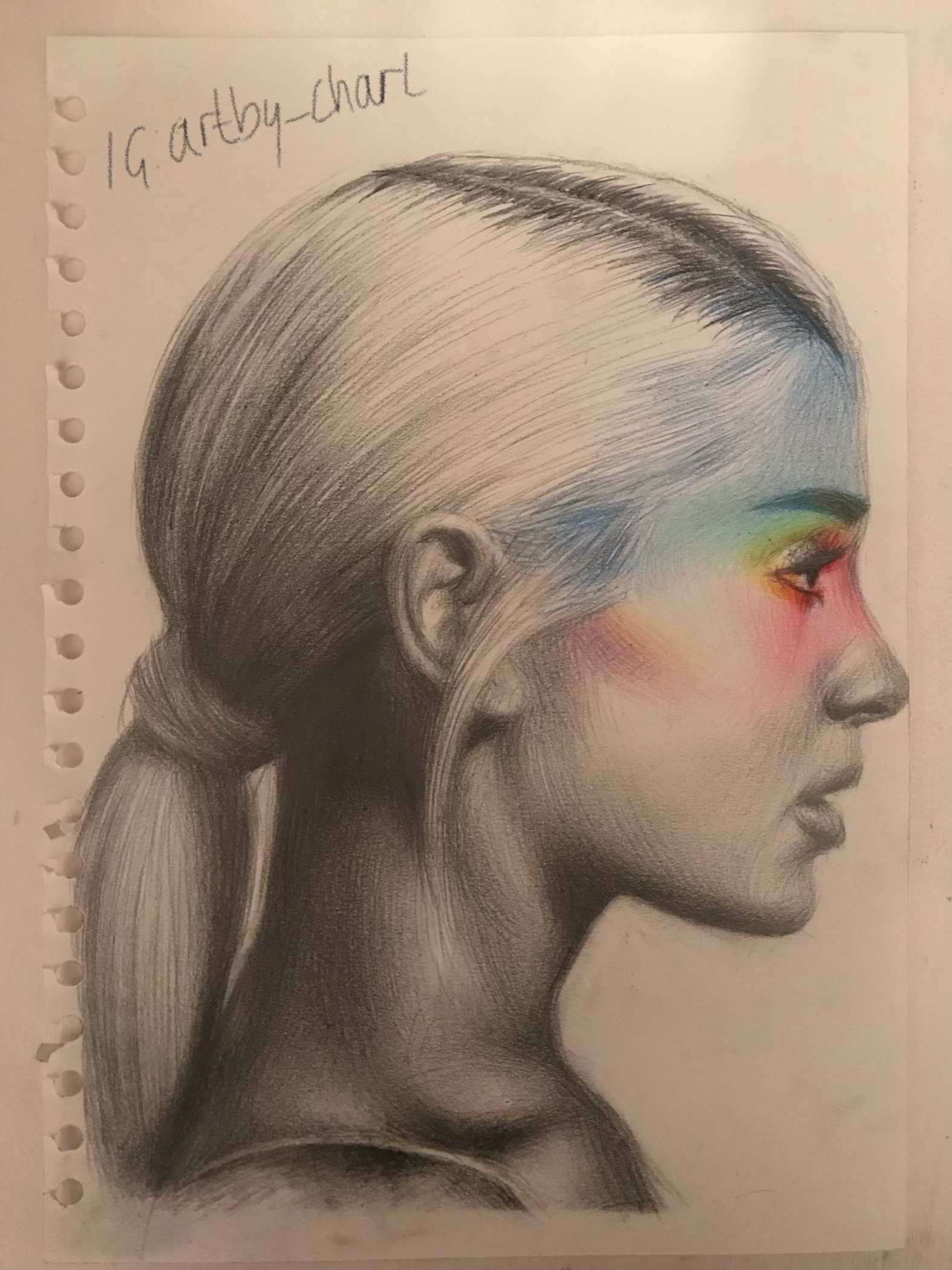 No Tears Left To Cry, A4, Colour Pencil, Paper