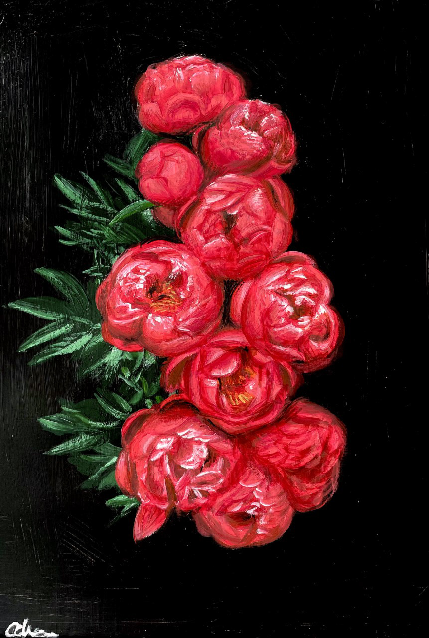 Florals, A3, Acrylic, Canvas Paper