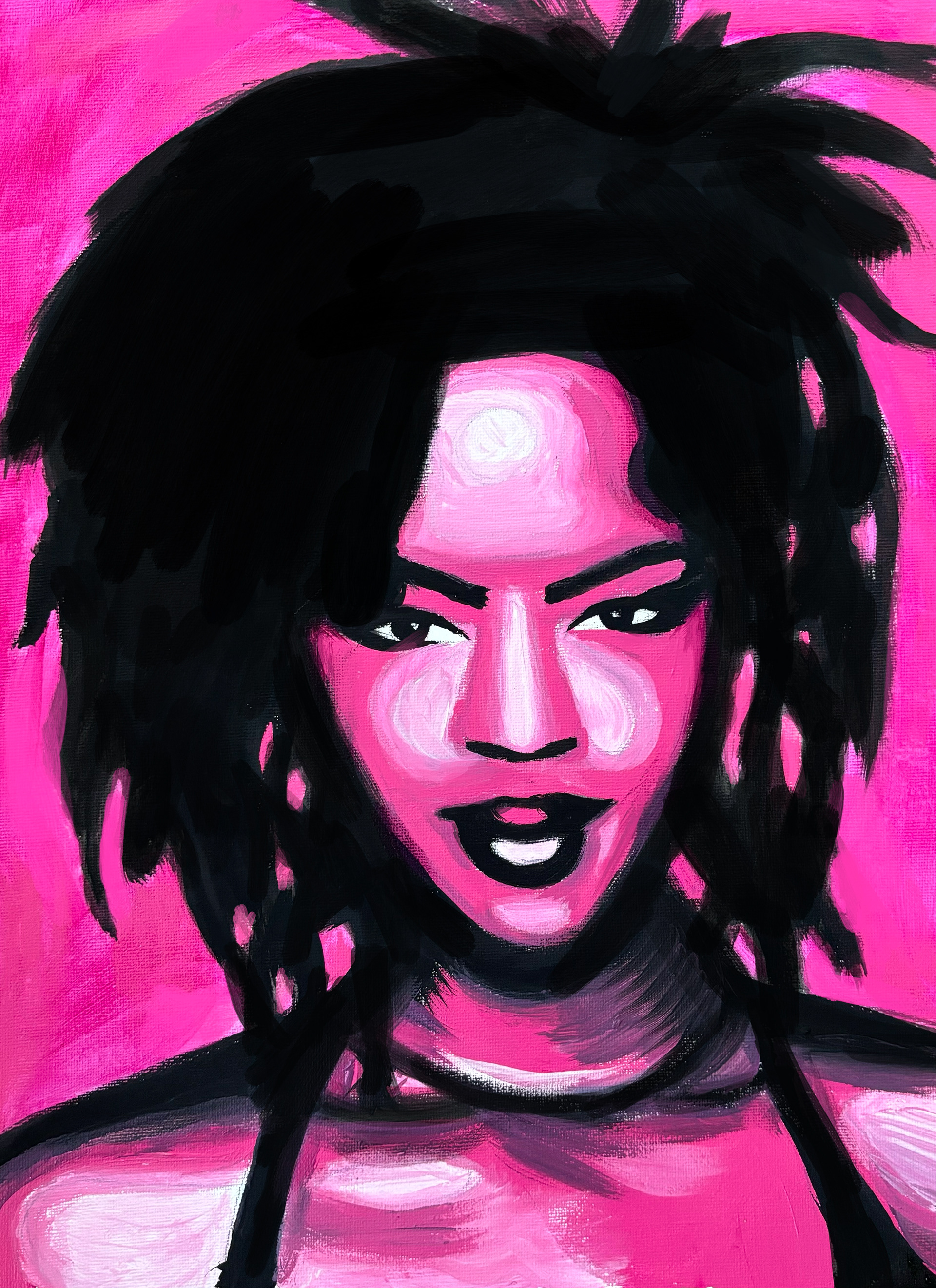 Lauryn, A3, Acrylic, Canvas Board