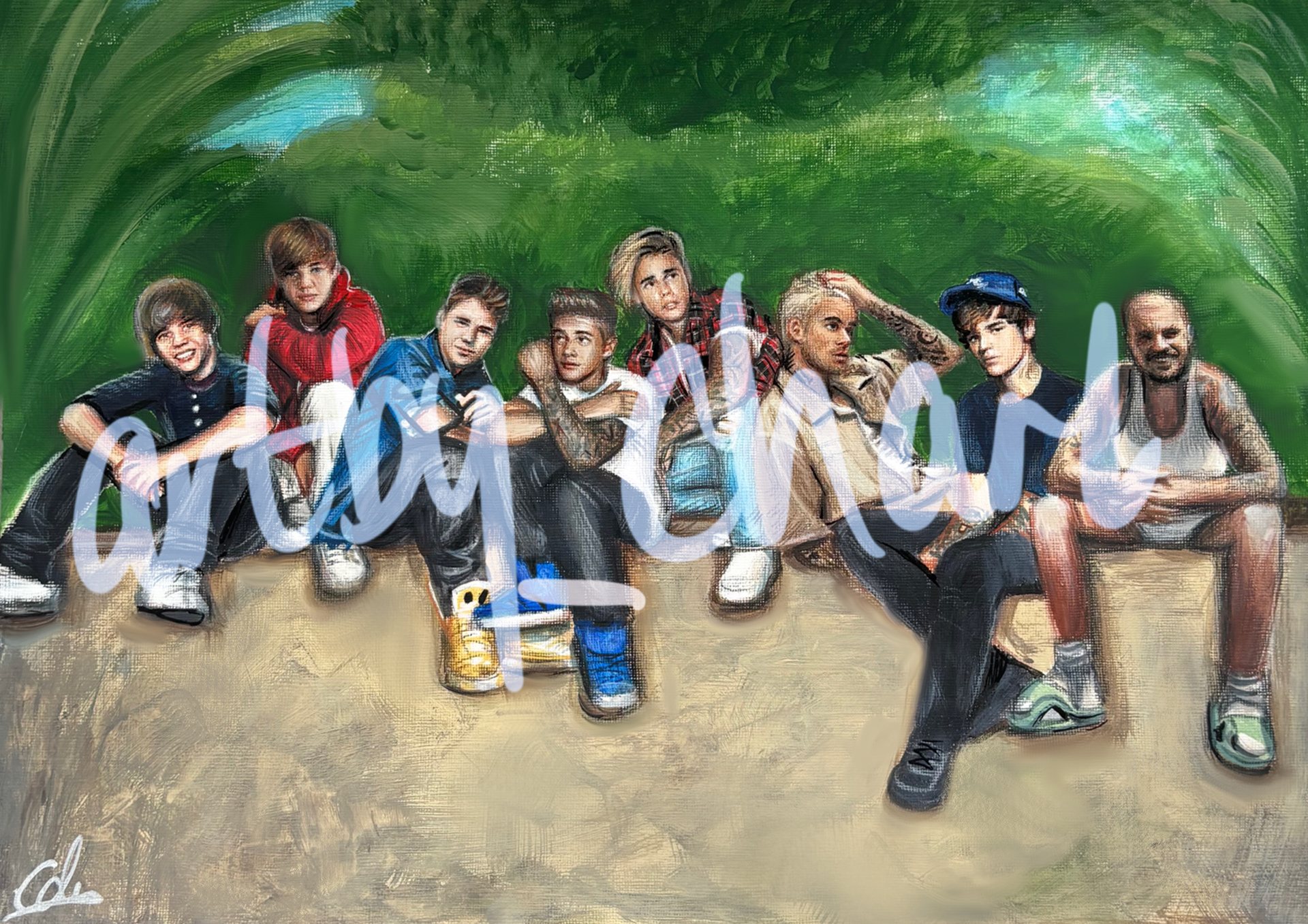 Bieber Eras, A3, Acrylic, Canvas Paper