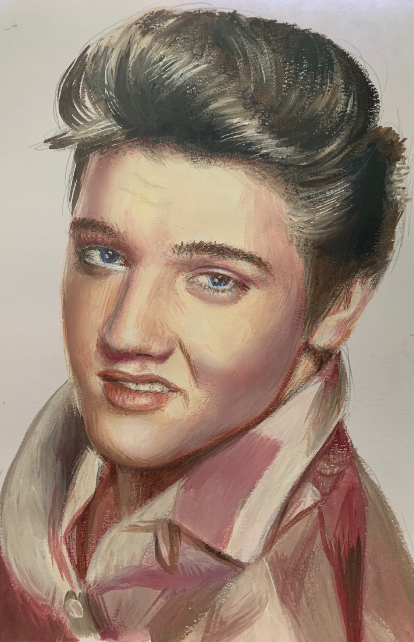 Elvis, A4, Watercolour, Paper