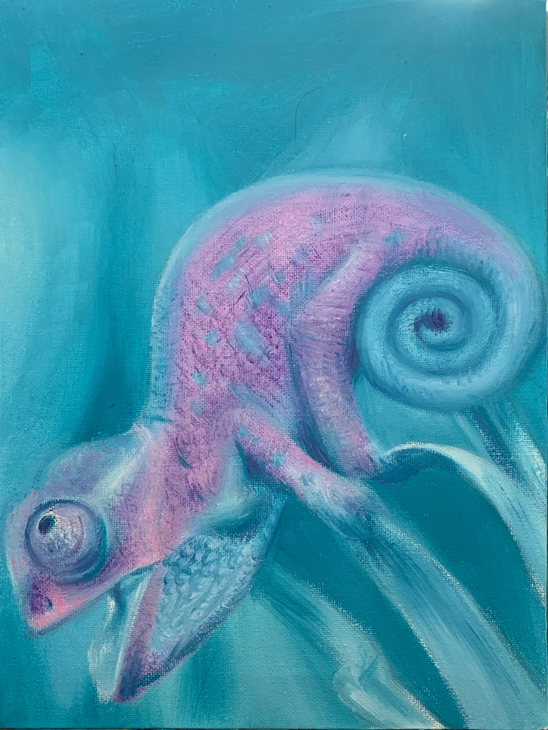 Chameleon, A4, Guache, Paper