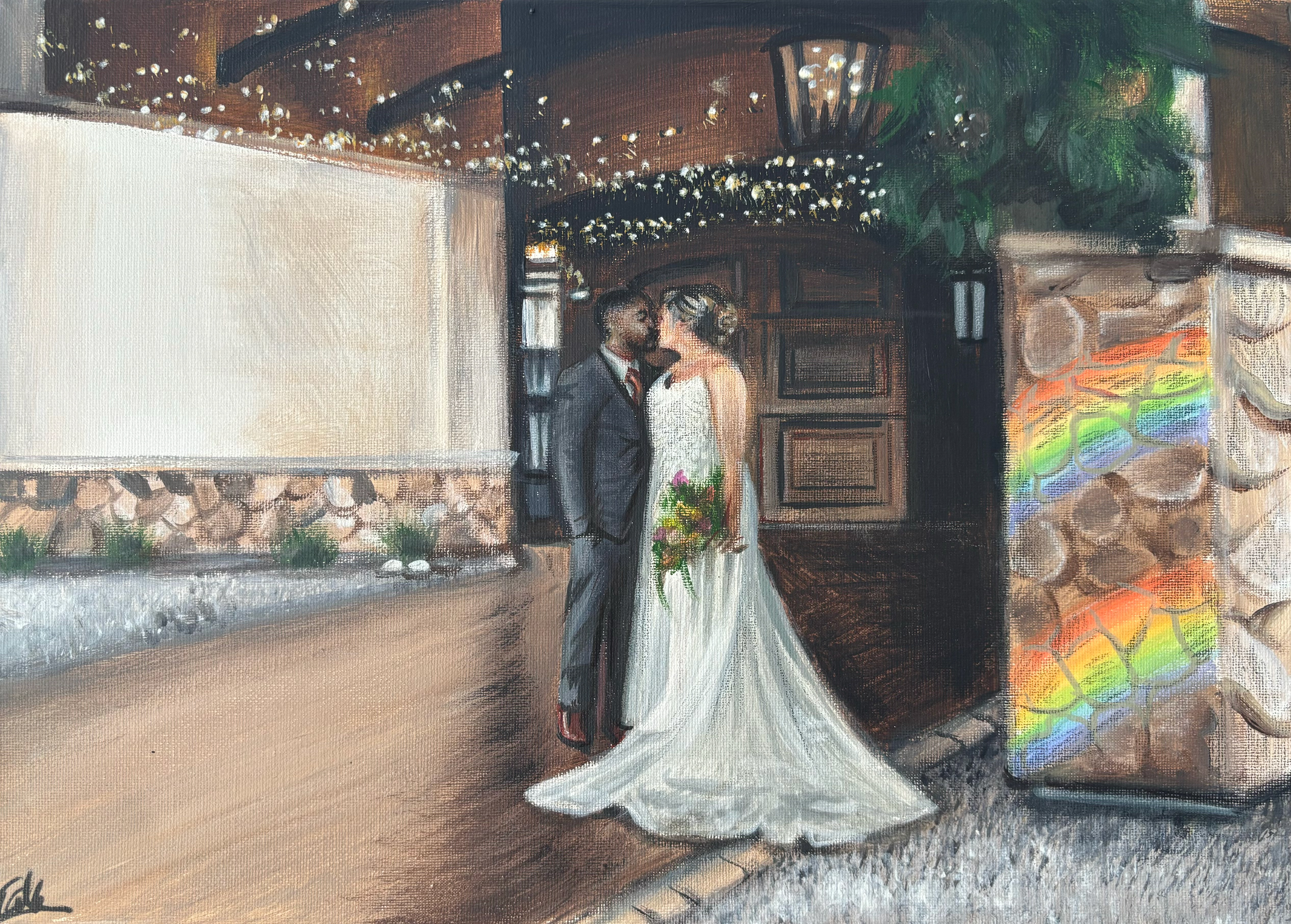 Wedding, A3, Acrylic, Canvas