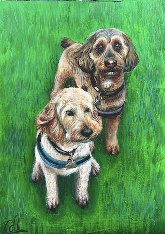 Besties, A4, Acrylic, Canvas Paper