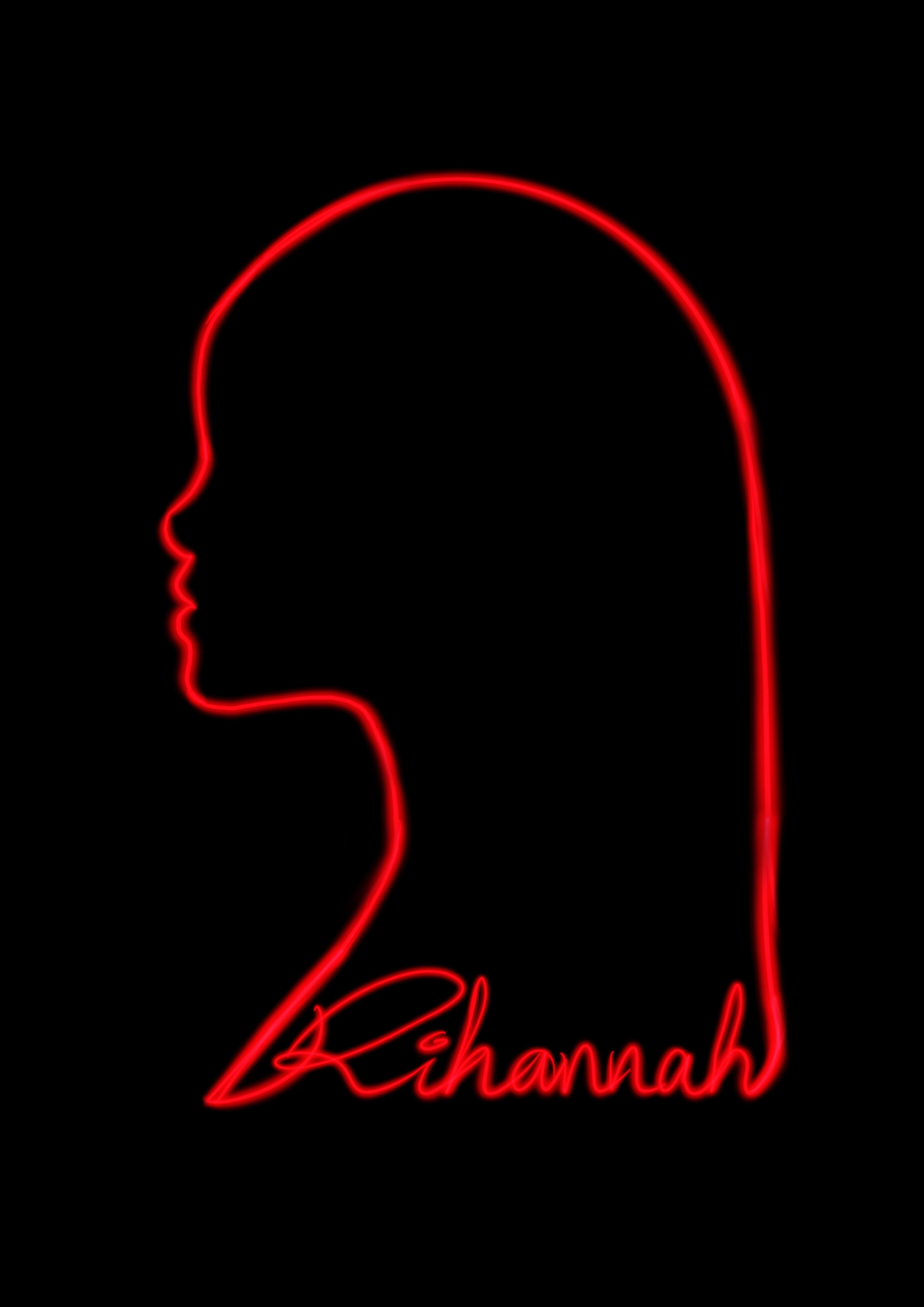 Rihanna Neon Silhouette