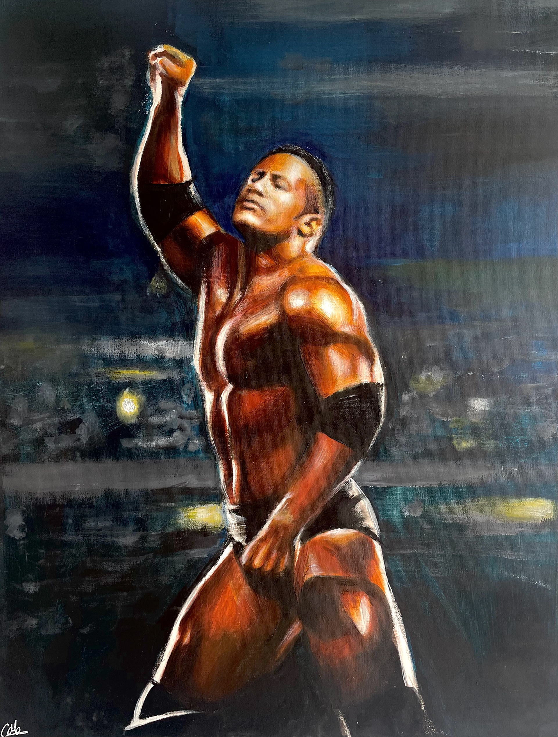 The Rock, A2, Acrylic, Canvas