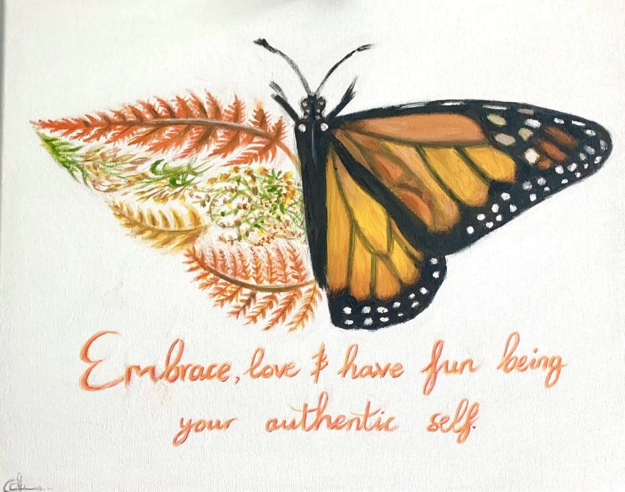 Self Love, A4, Acrylic Paint, Canvas