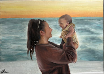 Mother, A3, Acrylic, Canvas