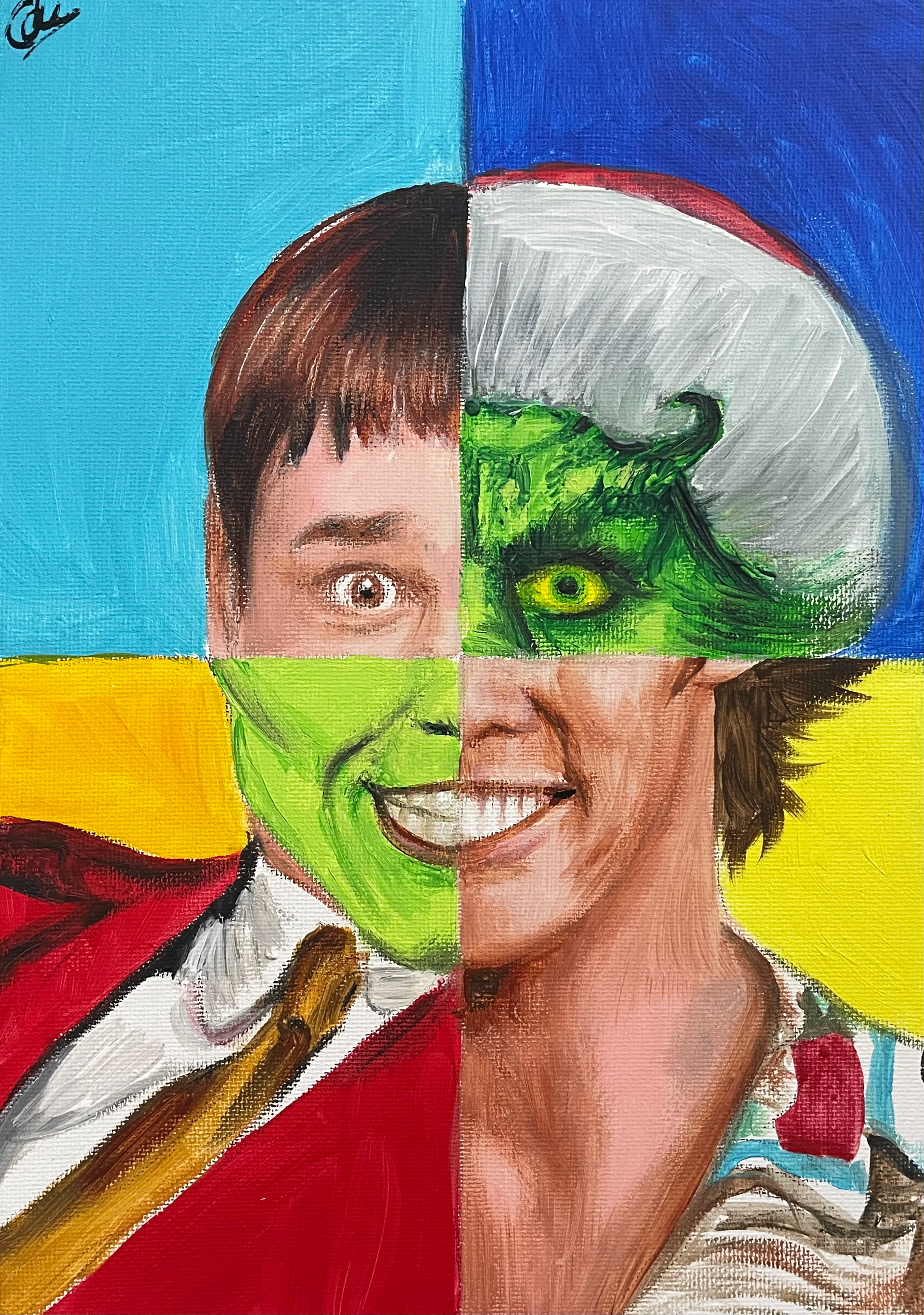 Jim Carrey, A4, Acrylic, Canvas