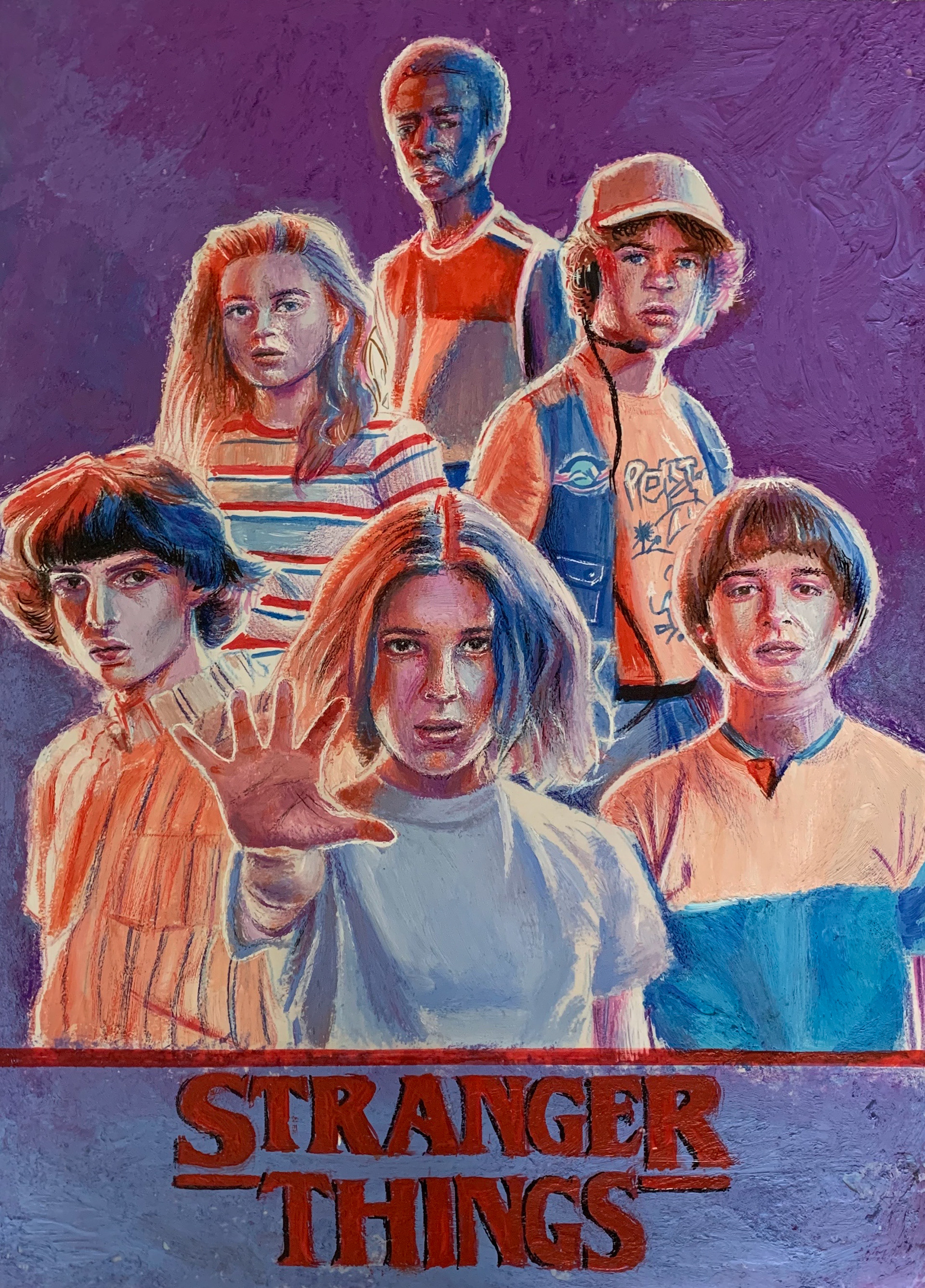 Stranger Things, A3, Oil, Paper