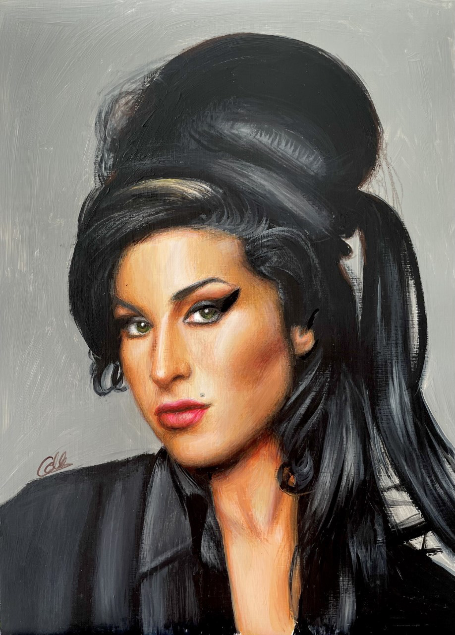 Back to Black. A3, Acrylic, Canvas Paper