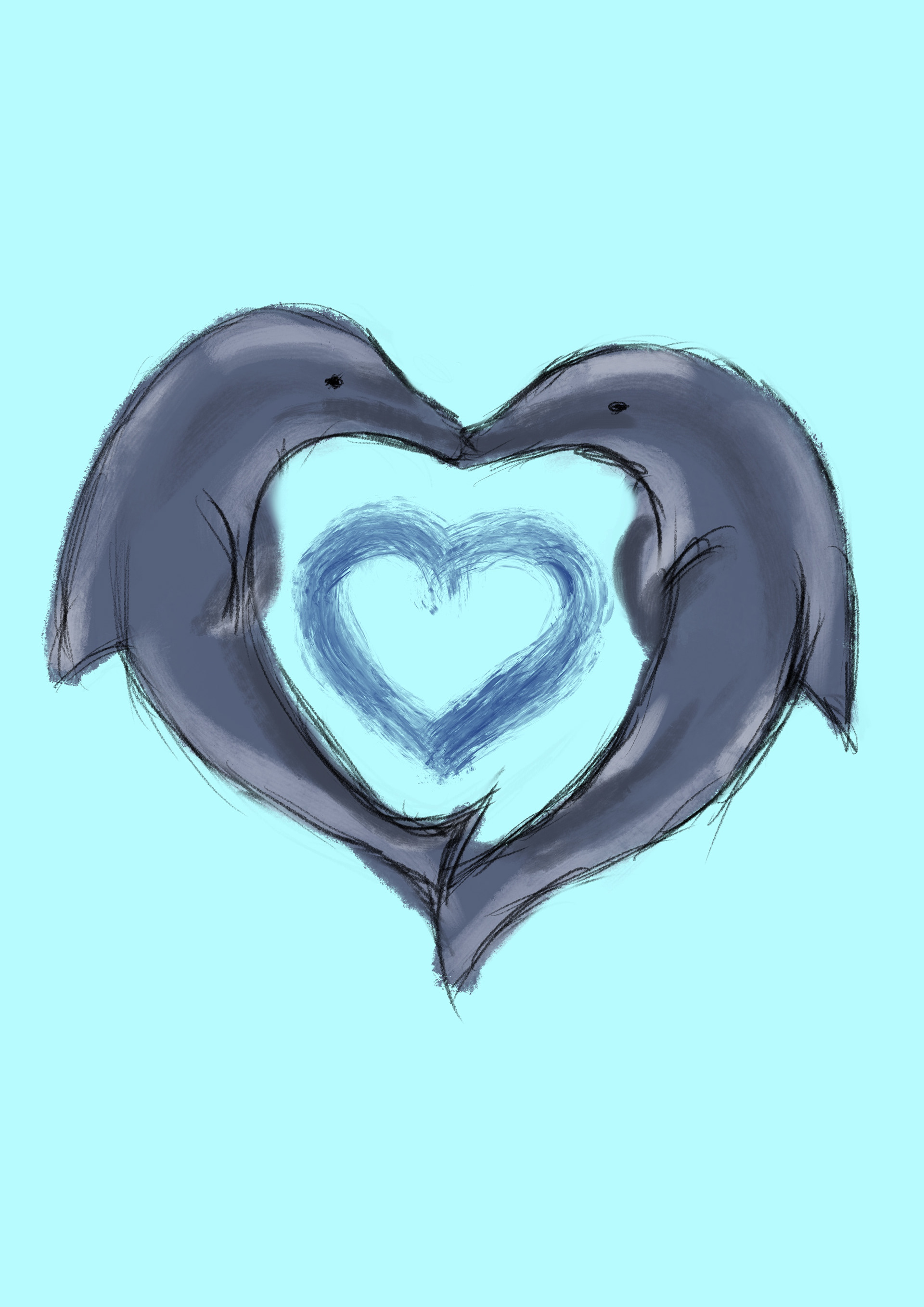 Dolphin Love, Procreate
