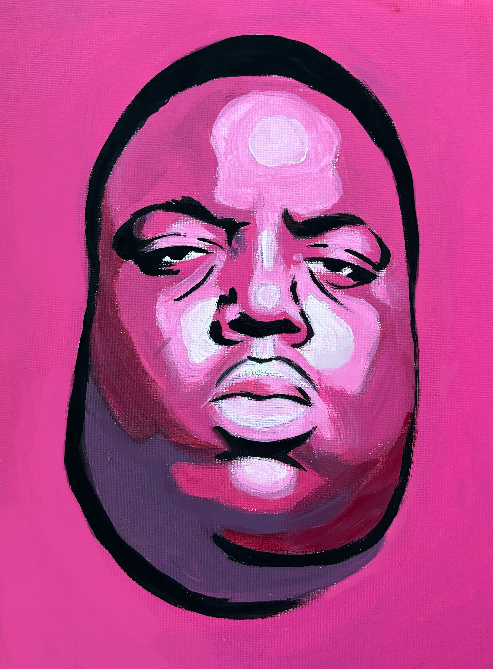 Biggie, Acrylic, Canvas Board
