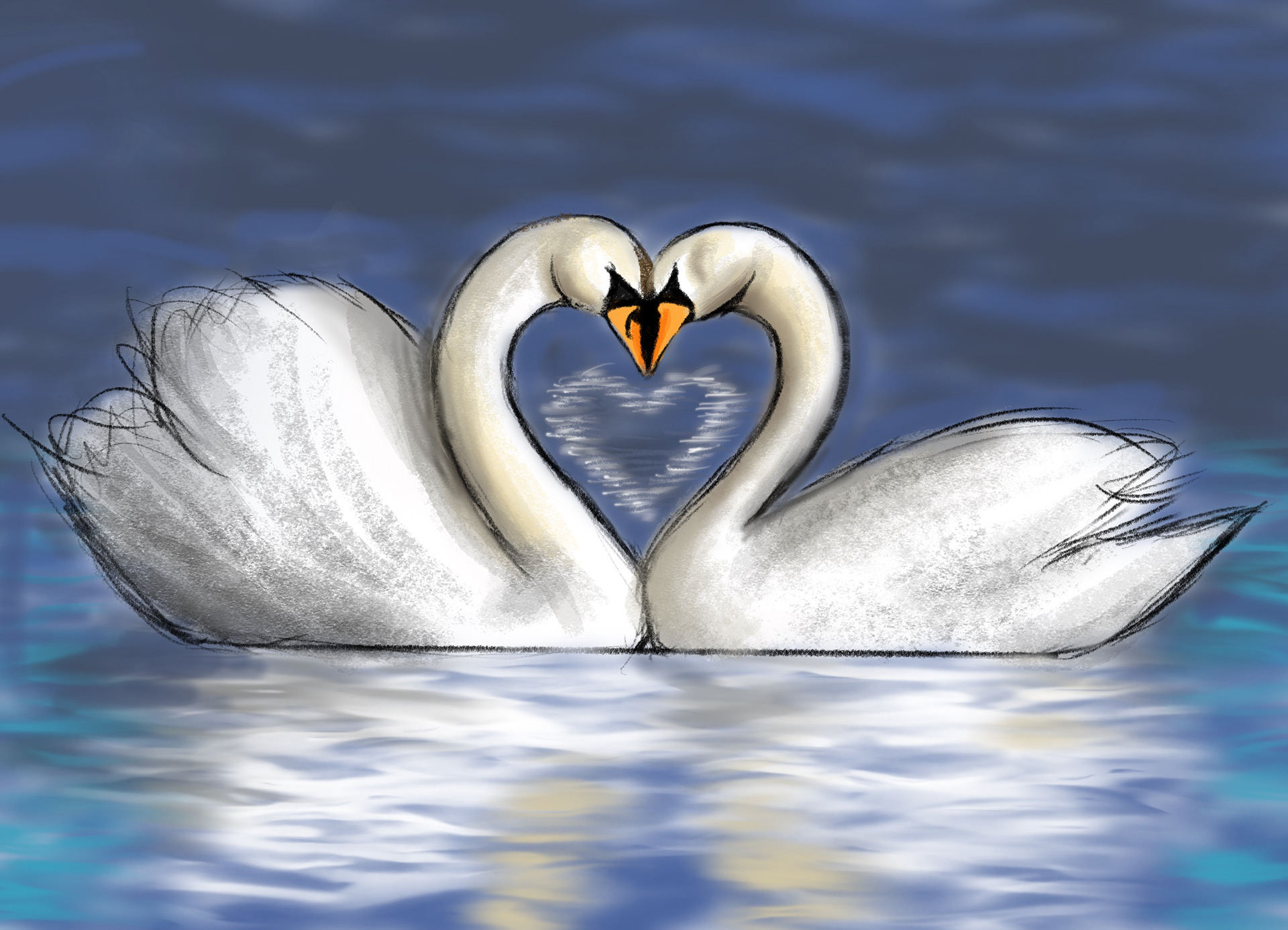 Swan Love, Procreate