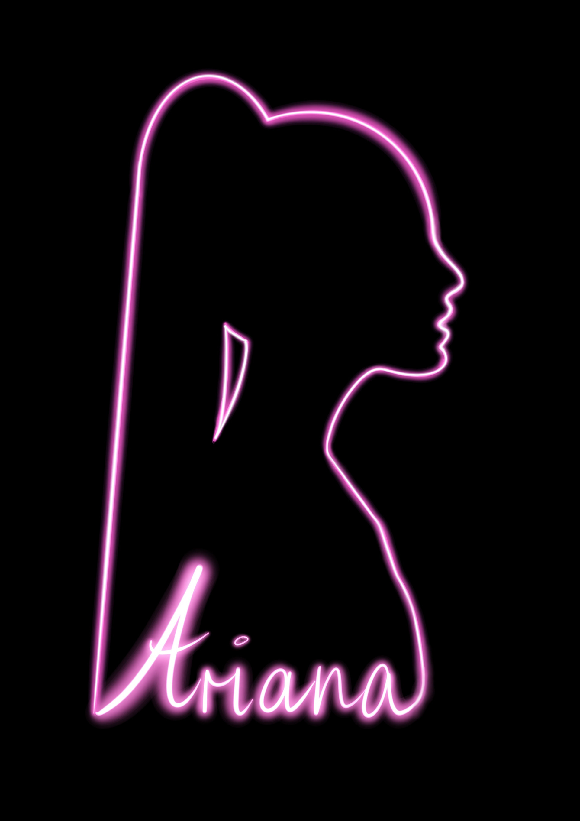 Ariana Grande Neon Silhouette