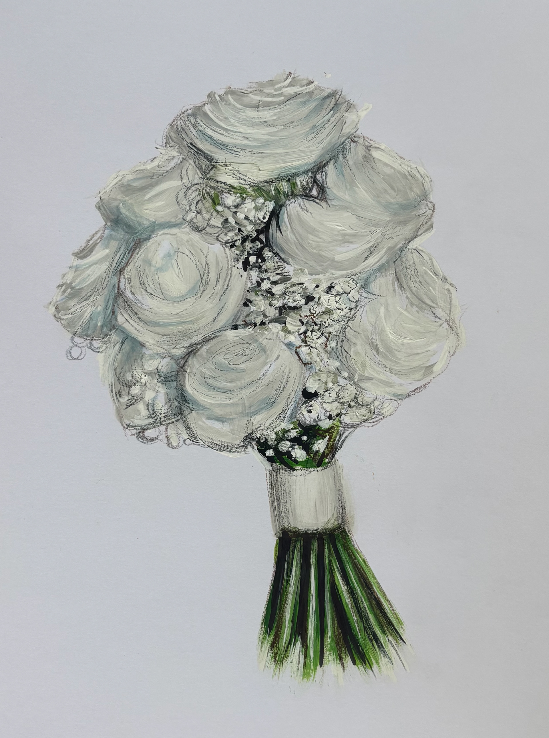 Wedding Flowers, A4, Acrylic, Canvas Paper