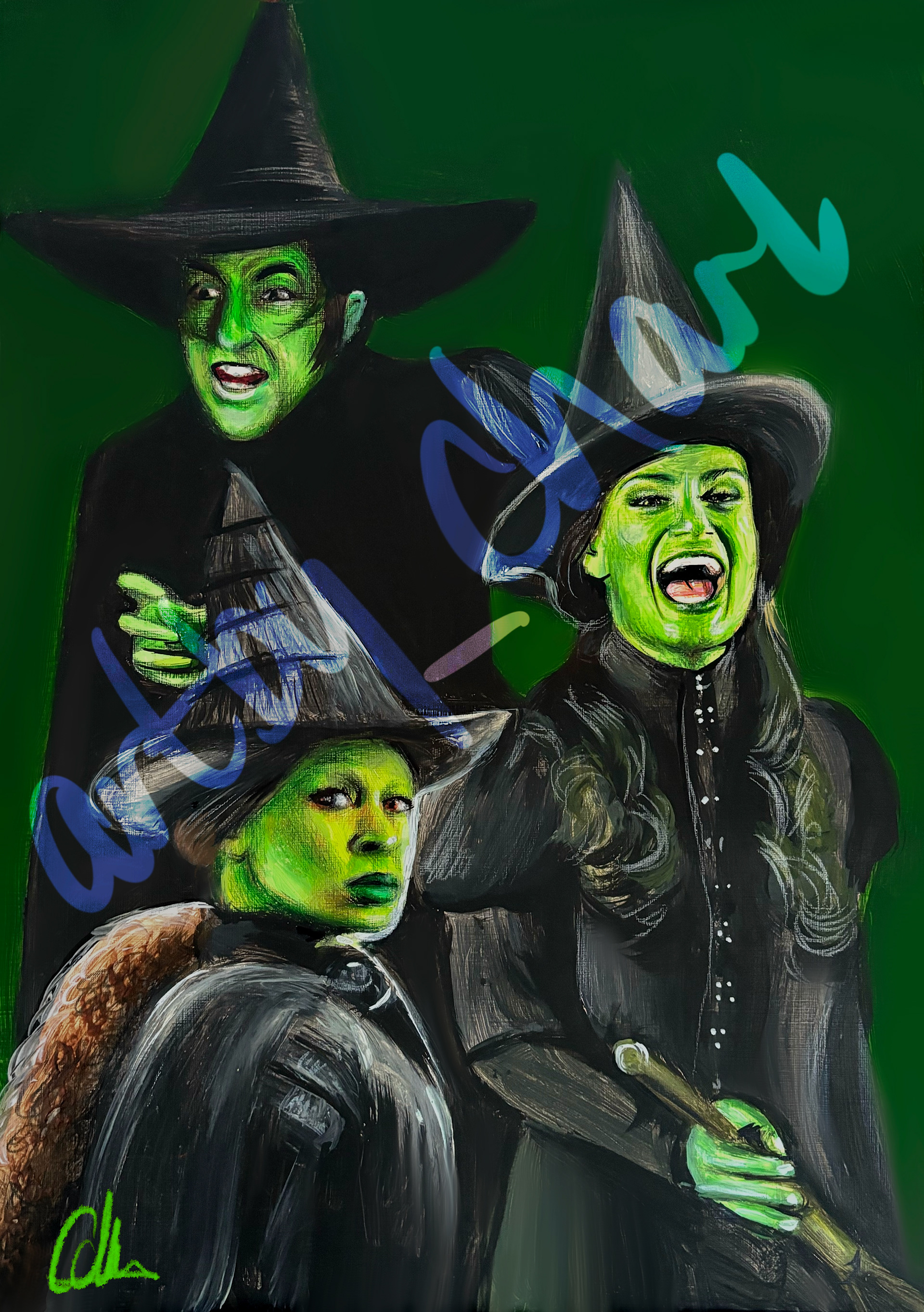 Elphaba, A3, Acrylic, Canvas Paper