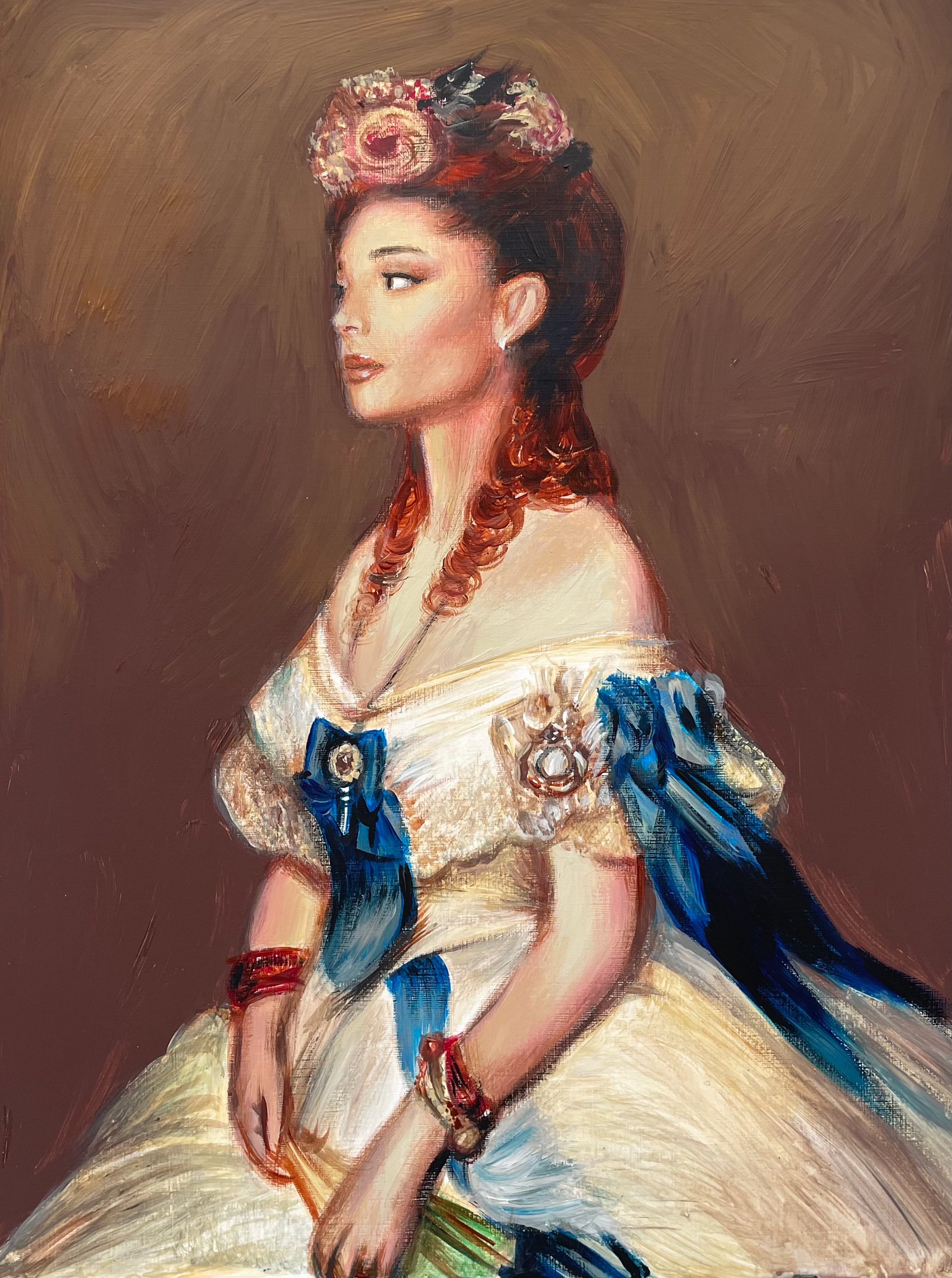 Miss Grande, A3, Acrylic, Canvas Paper