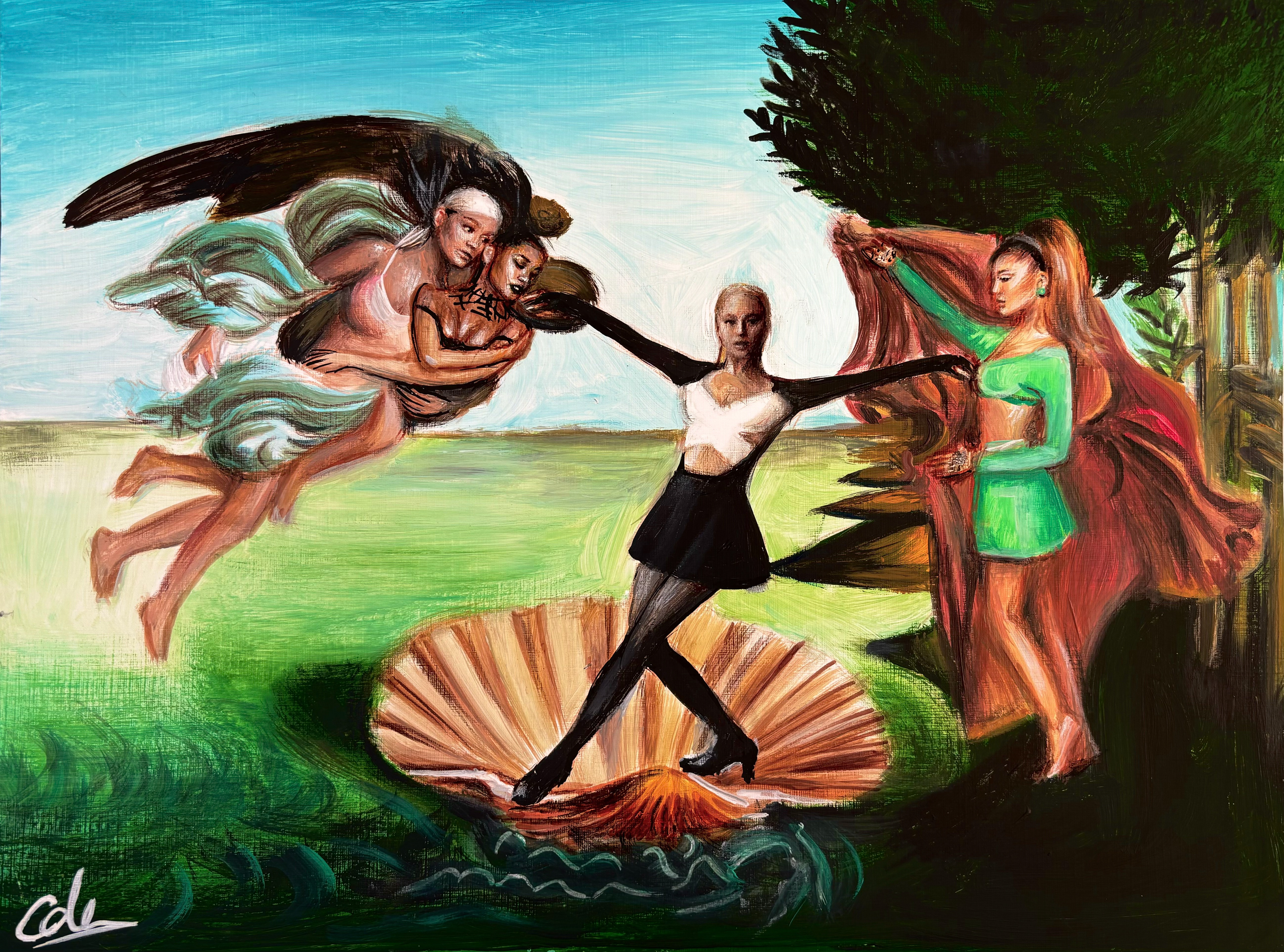 The Birth of Grande, A3, Acrylic, Canvas