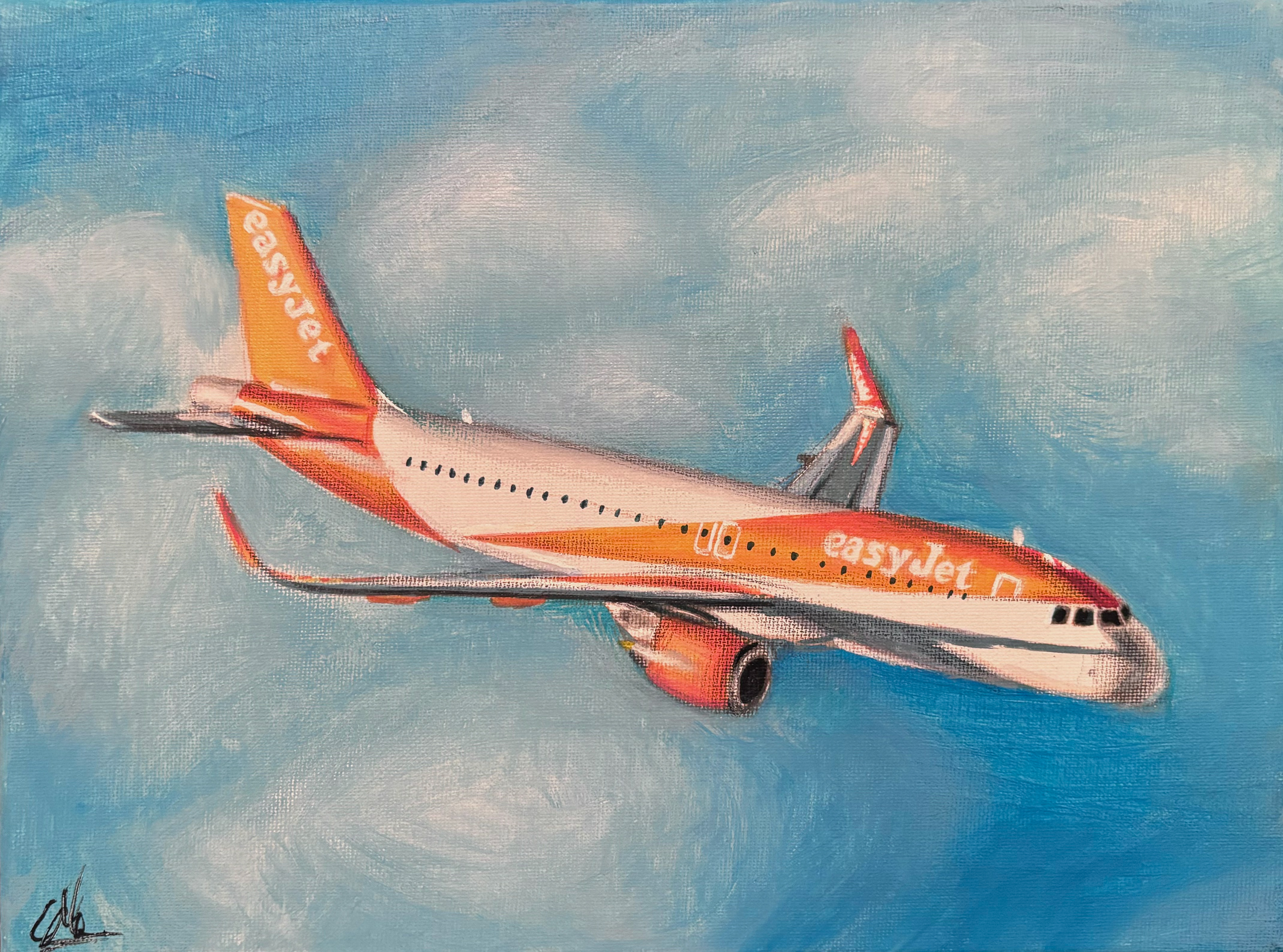 Plane, A4, Acrylic, Canvas