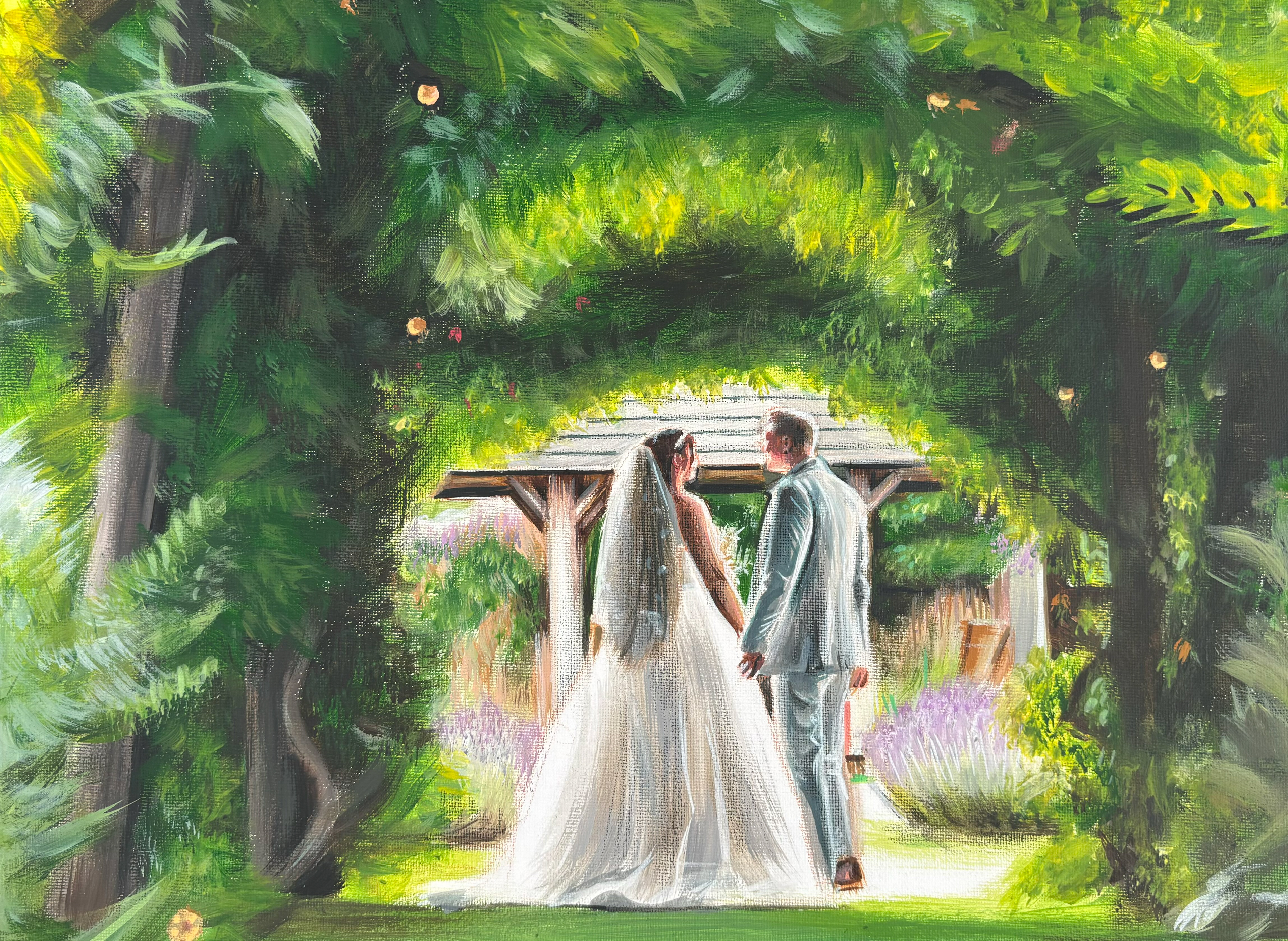 Willow Wedding, A3, Acrylic, Canvas