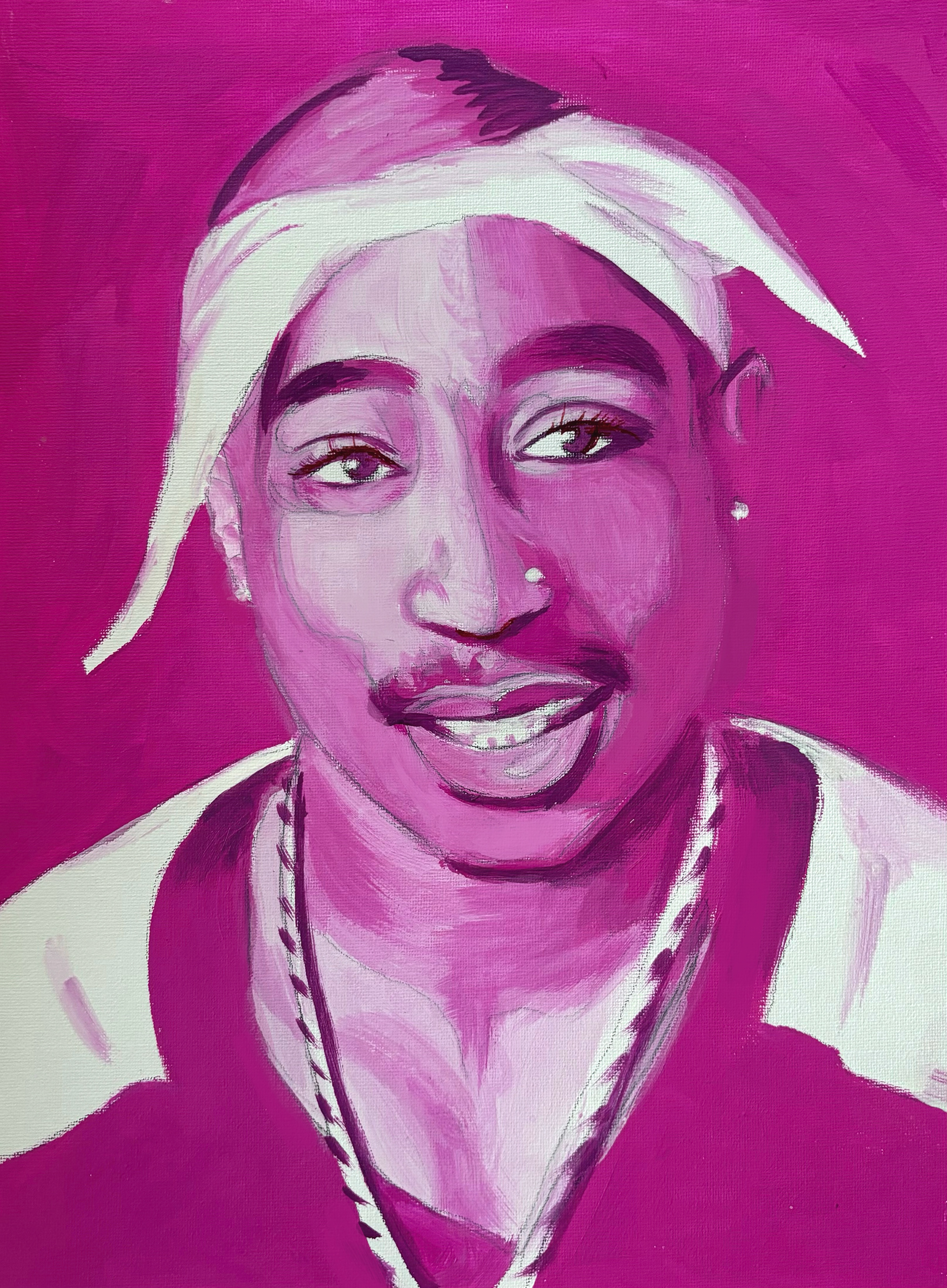 Tupac, A3, Acrylic, Canvas Board
