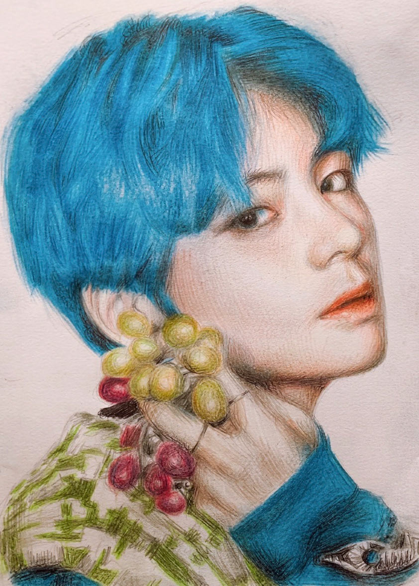 Dionysus, A4, Colour Pencil, Paper