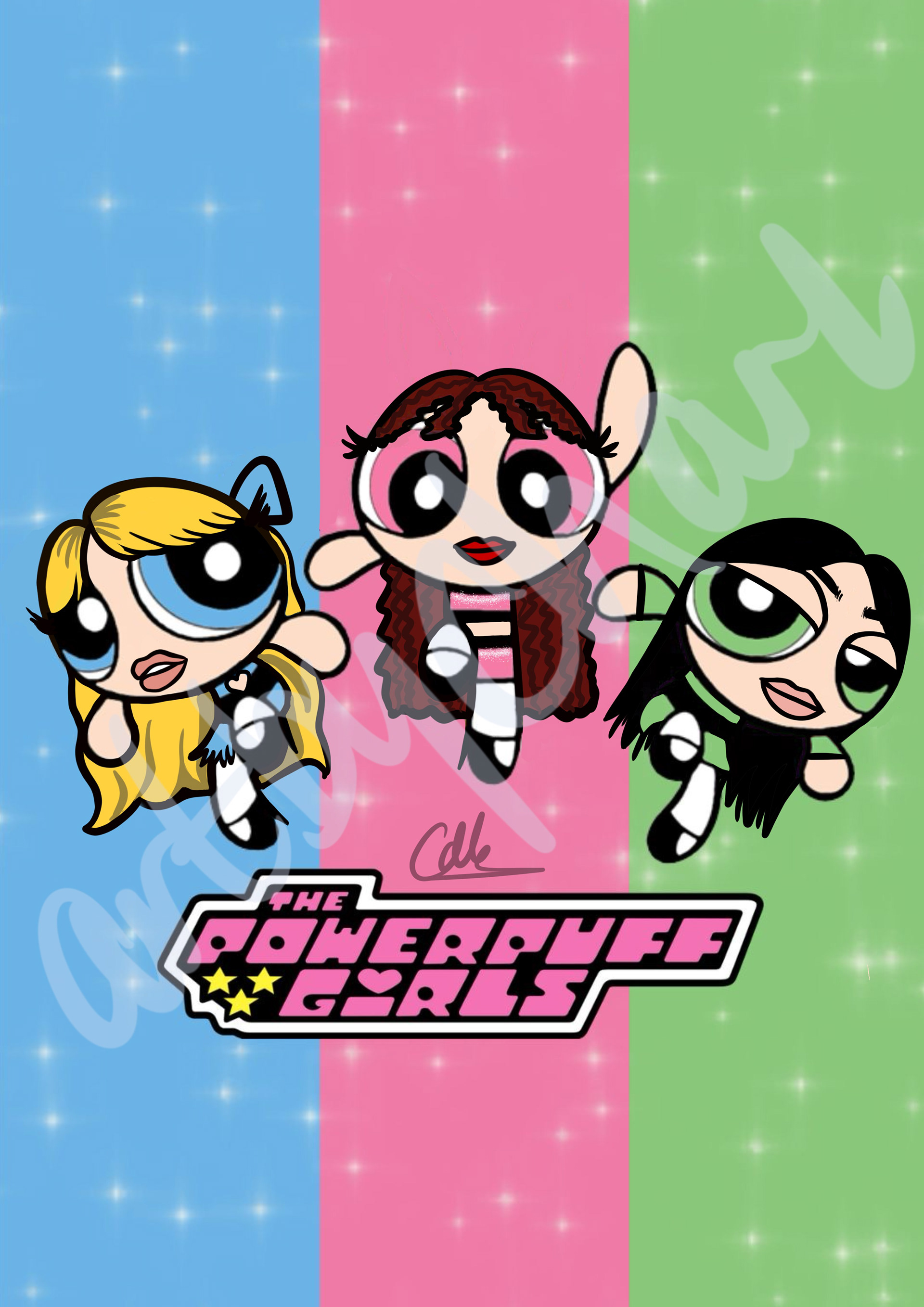 Gen Z Powerfpuff Pop Divas (Sabrina Carpenter, Chappell Roan, Billie Eilish)