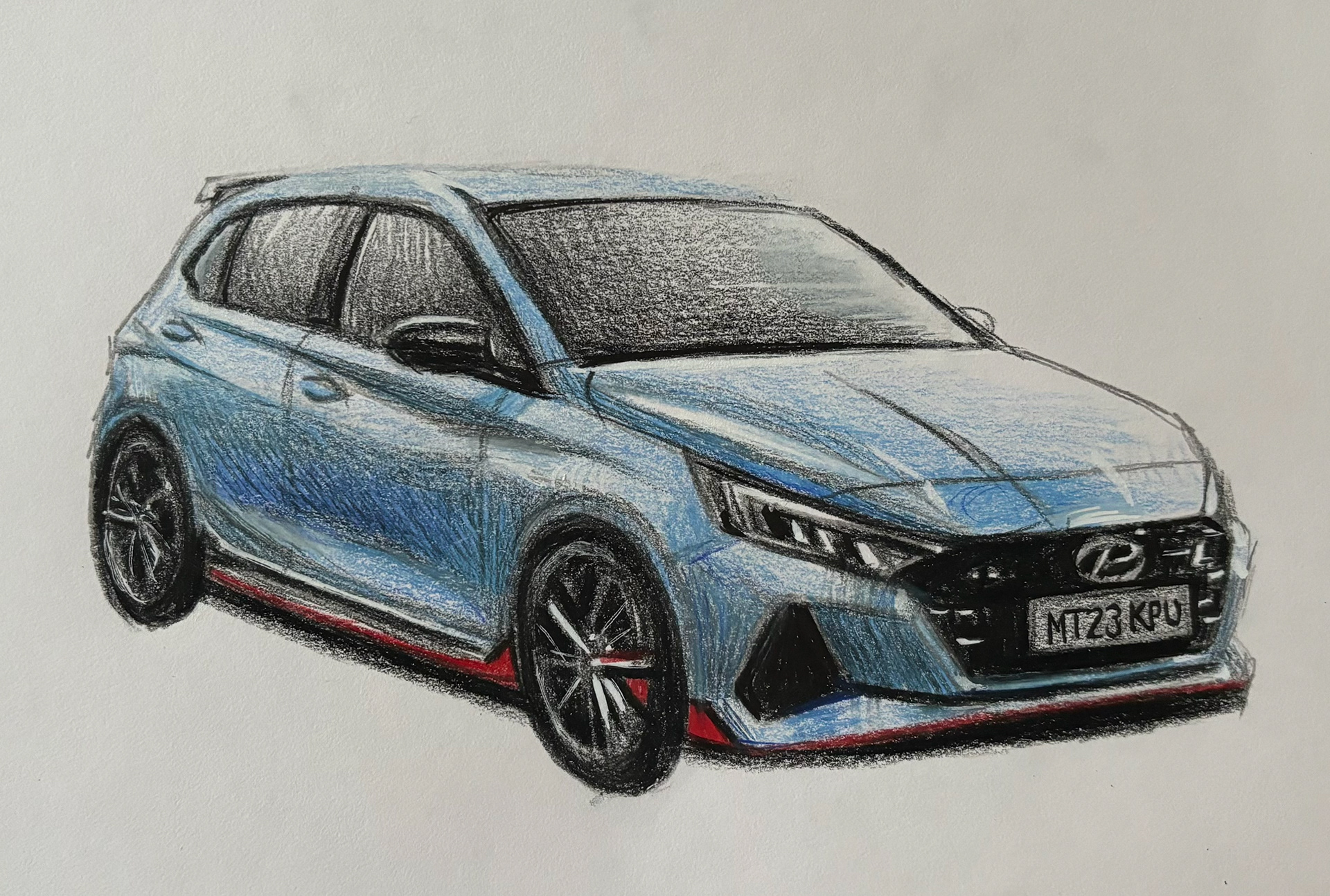 Car, A4, Colour Pencil, Paper