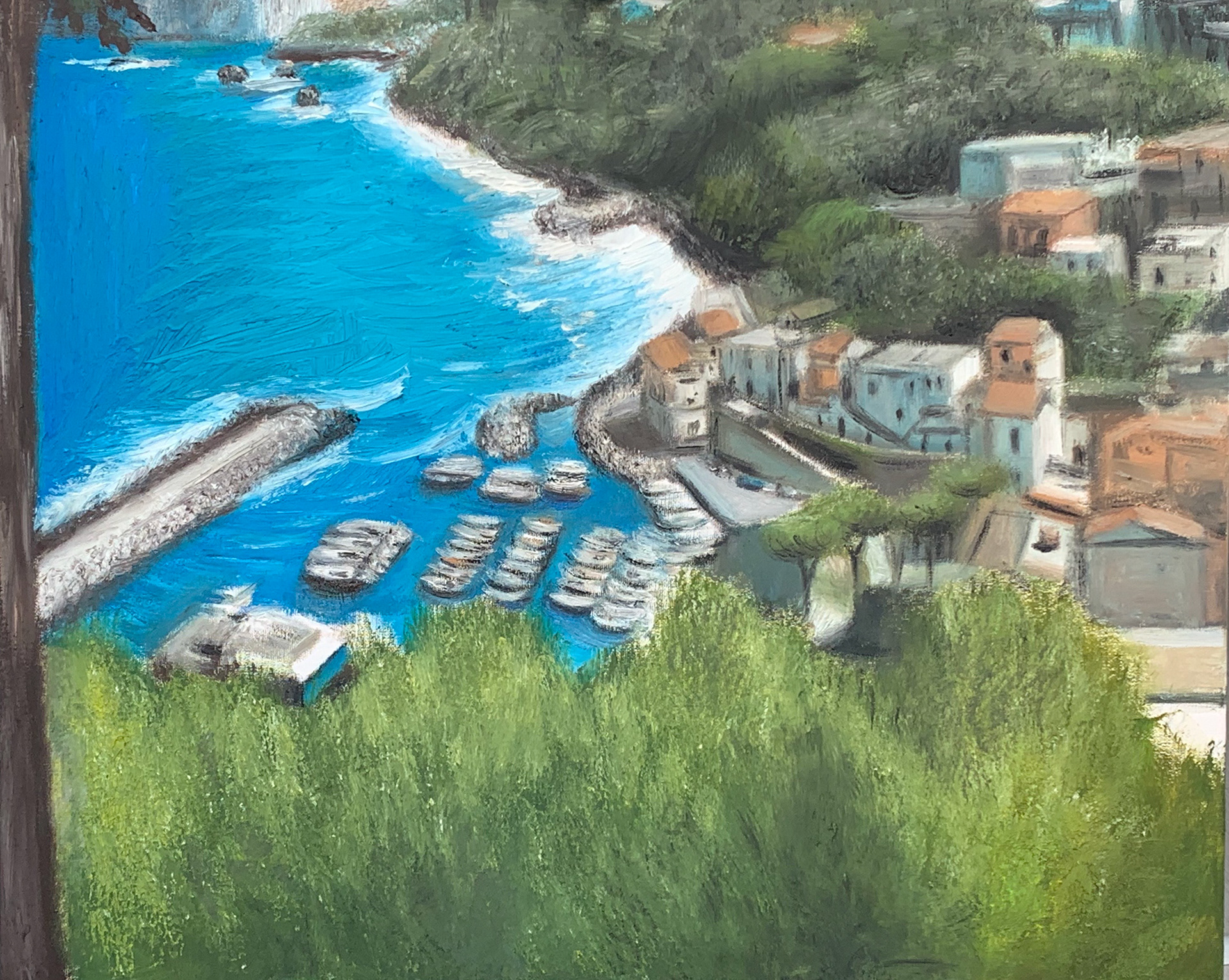 Amalfi Coast (3/3), A2, Oil, Canvas