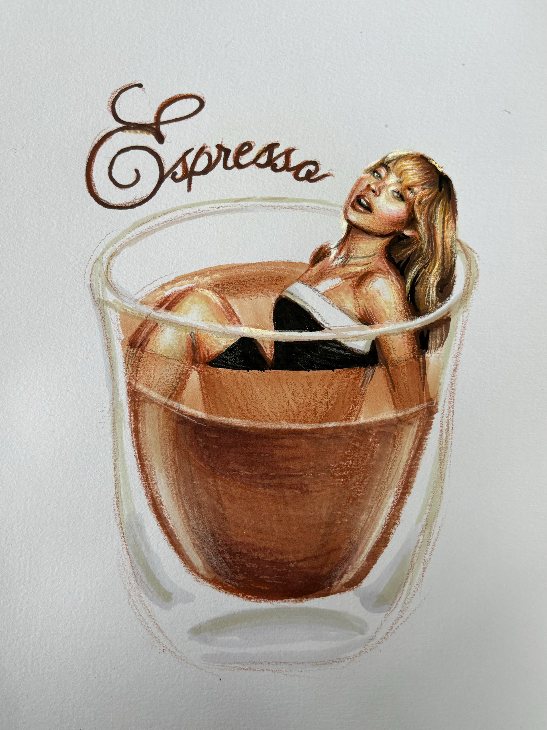 Espresso, A4, Colour Pencil and Marker, Paper