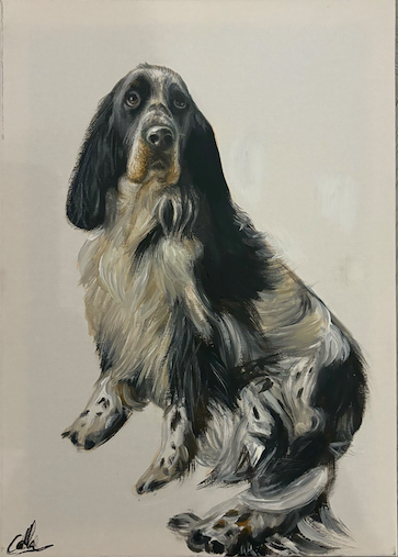 Dog, A4, Acrylic, Canvas Paper