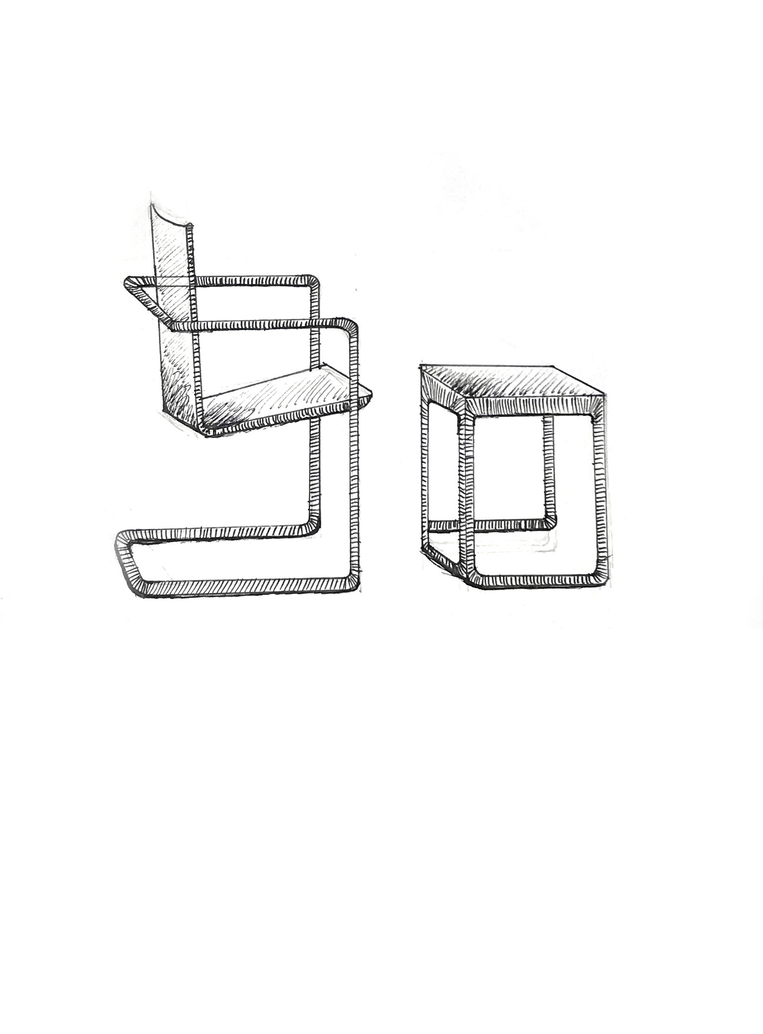 Chair & Stool Sketch