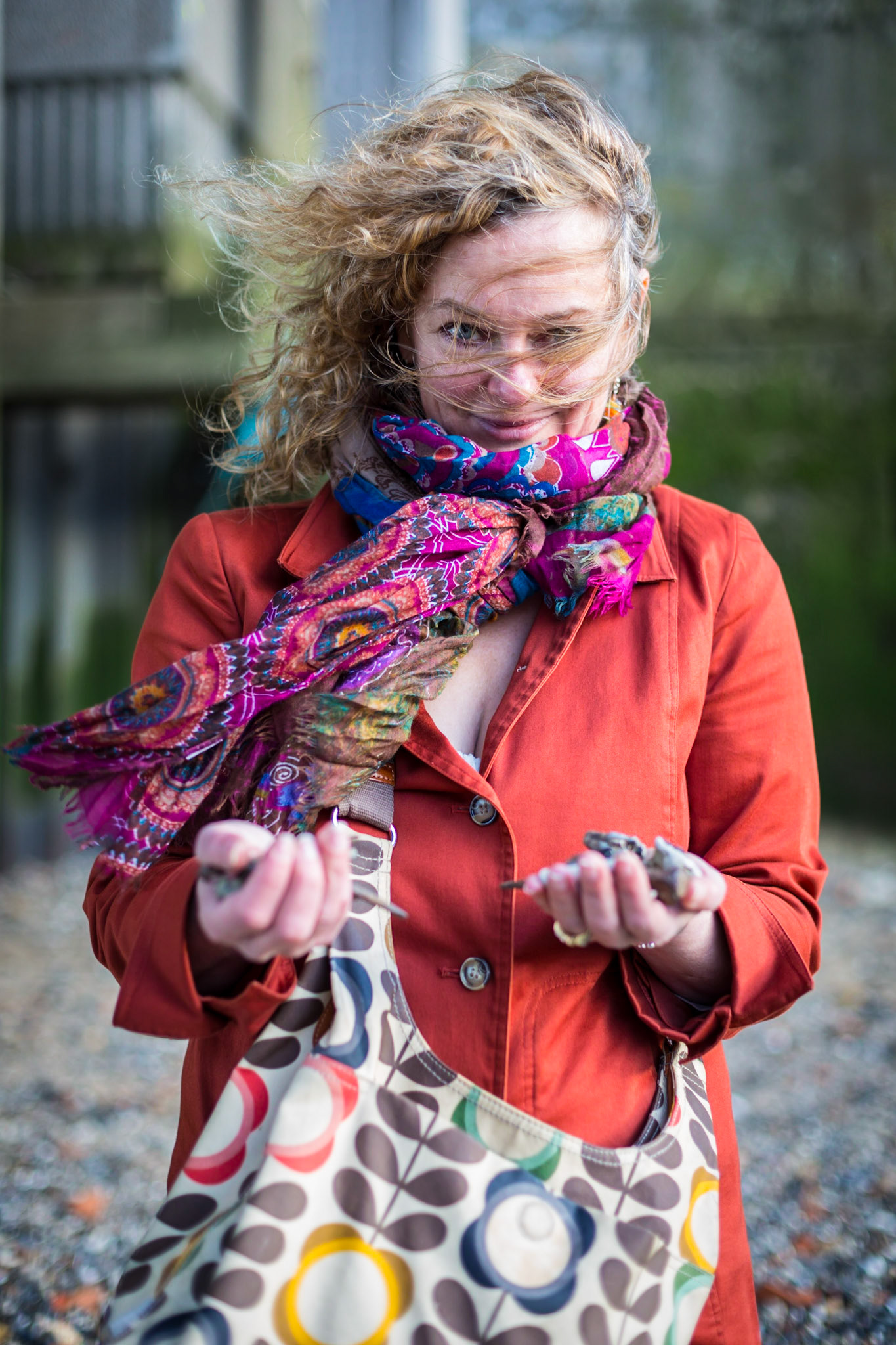 I met Shannon as she and a friend were wandering along the shore of the Thames. It was a bit breezy (can you tell?) but the sun had come out to take the edge off the wind. It was also one of the lowest tides I have seen for a while. Shannon and her friend were doing what most people would call beach combing but which when I looked it up is correctly called mudlarking when it's done along the Thames. They both had handfulls of clay pipe stems, animal teeth &amp; big old nails which might have come from old ships. The prize item I think was the almost complete clay pipe which had a complete bowl and a couple of inches of stem.Shannon, I hope you enjoy your collection for many years to come. Sorry I forgot to ask your friends name and ask her if she would mind me taking a portrait too. If I see you mudlarking again I'll be sure to ask :)