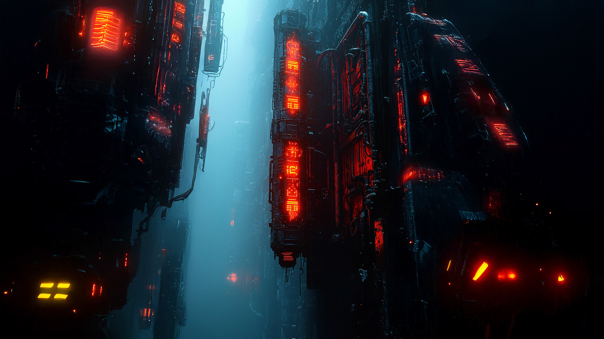 CYBERPUNK ENVIRONMENTS | Dystopian, Noir | Concept Art | AI & Photoshop
