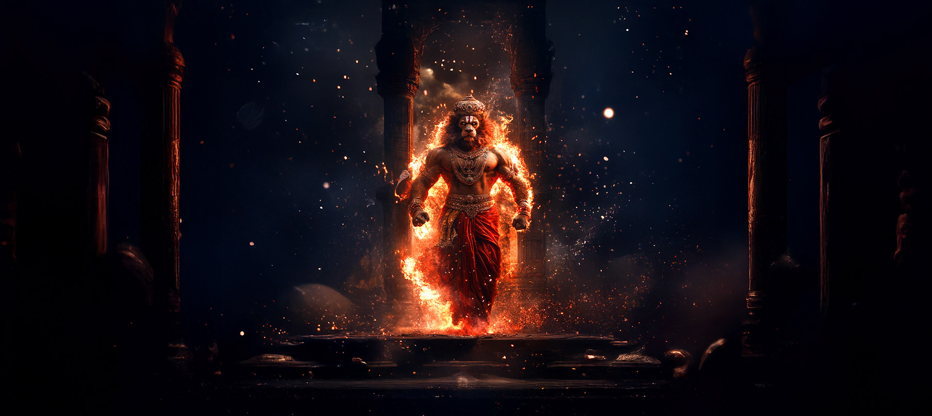MYTHOLOGICAL DESIGN | Lord Narasimha | Concept Art | AI & Photoshop