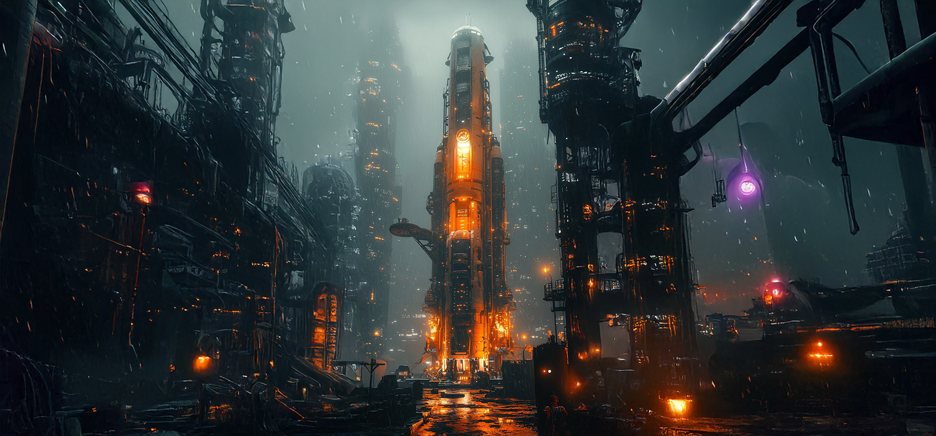 CYBERPUNK ENVIRONMENTS | Dystopian, Noir | Concept Art | AI & Photoshop