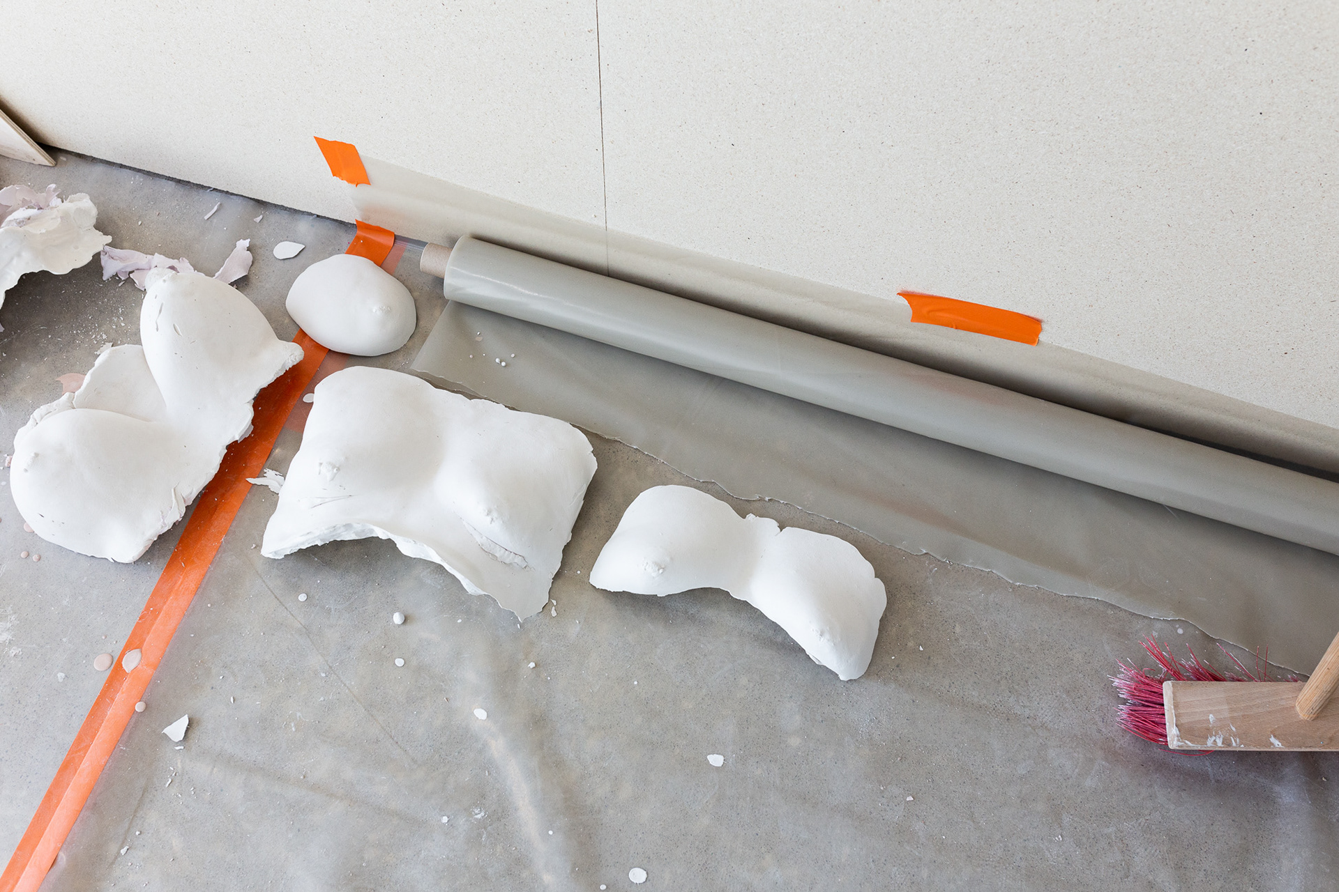 white plaster casts
