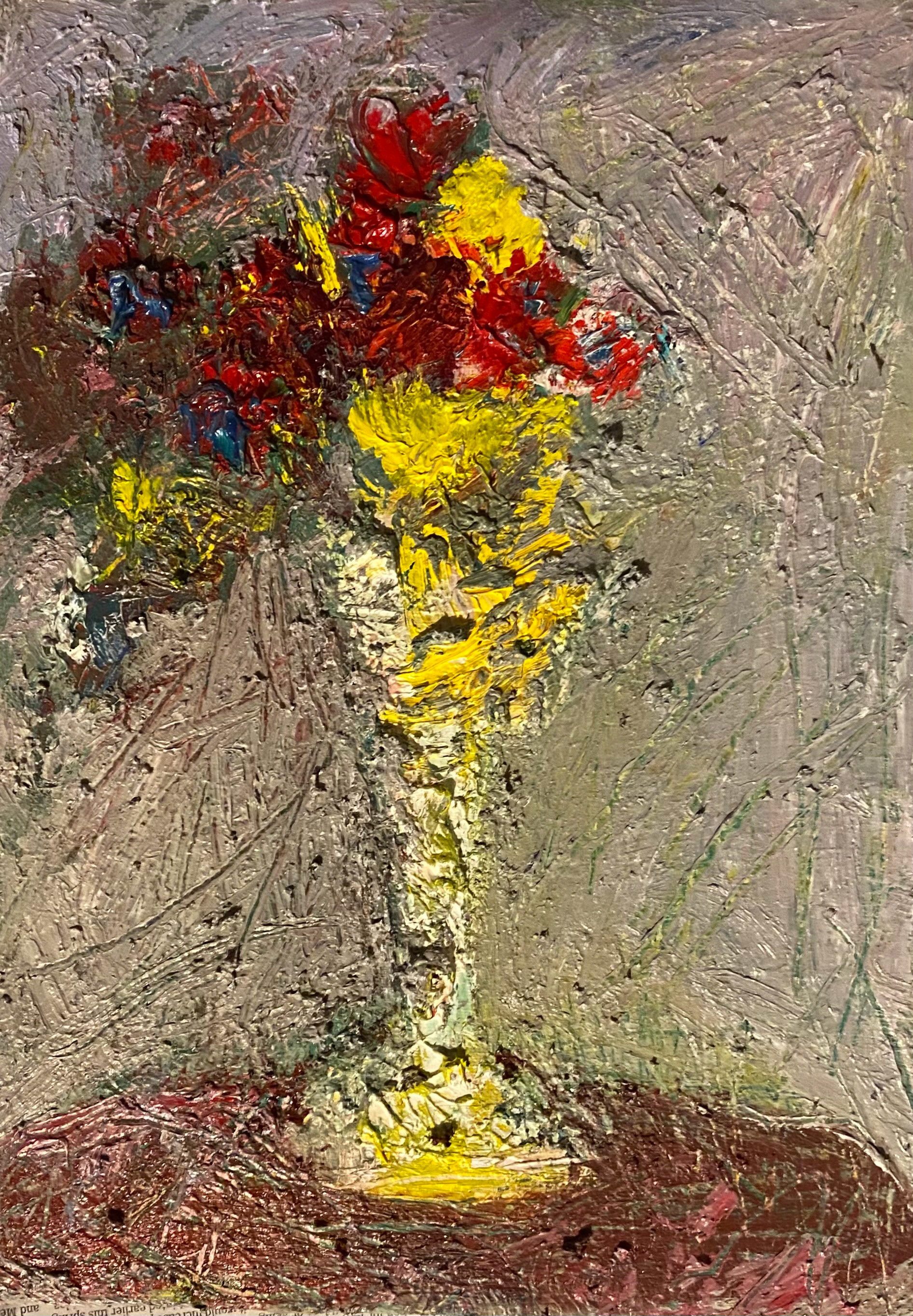 MRS. FIORE'S FLOWERS, oil on canvas, Nancy Meagher, $85